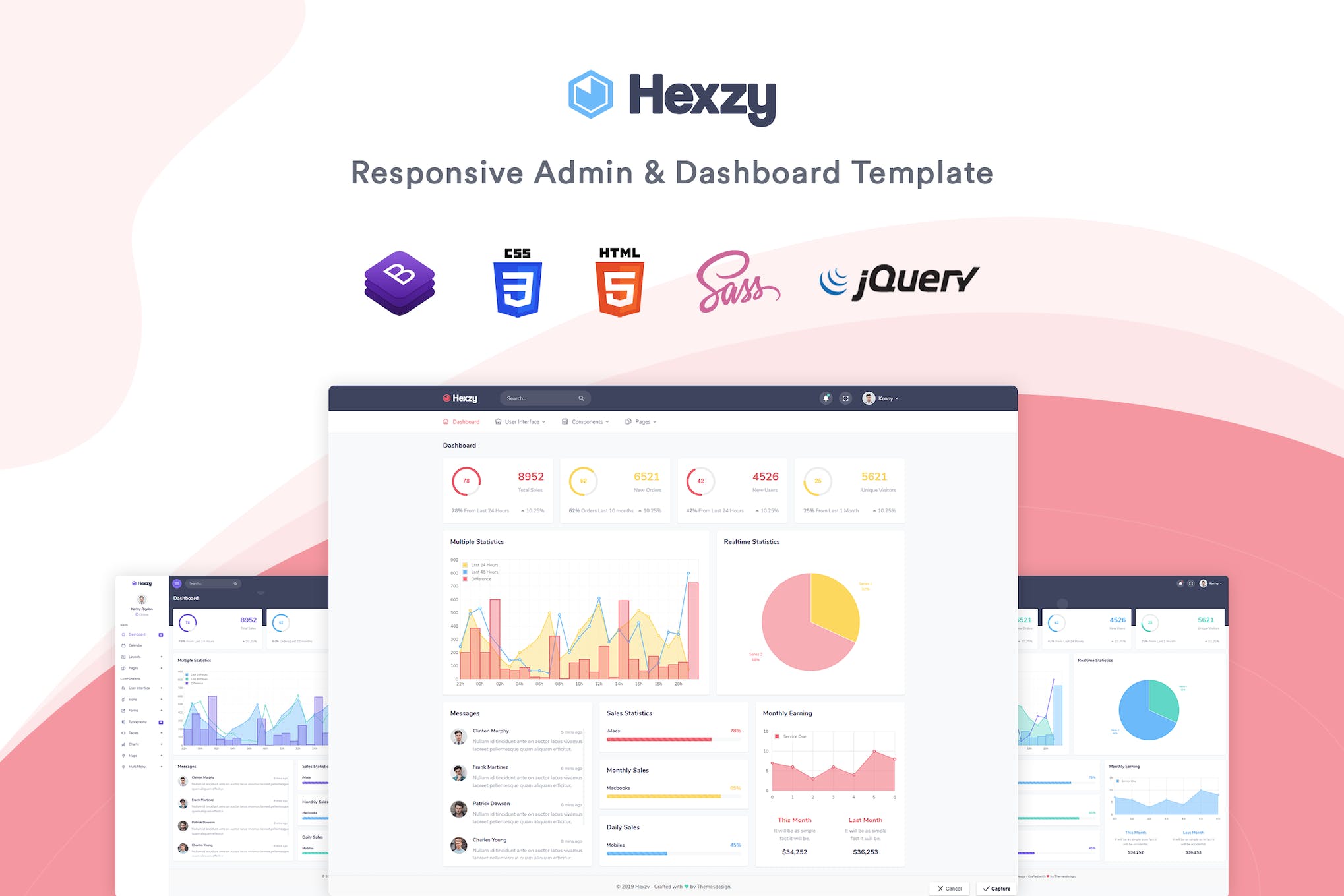 Hexzy – Admin & Dashboard Template