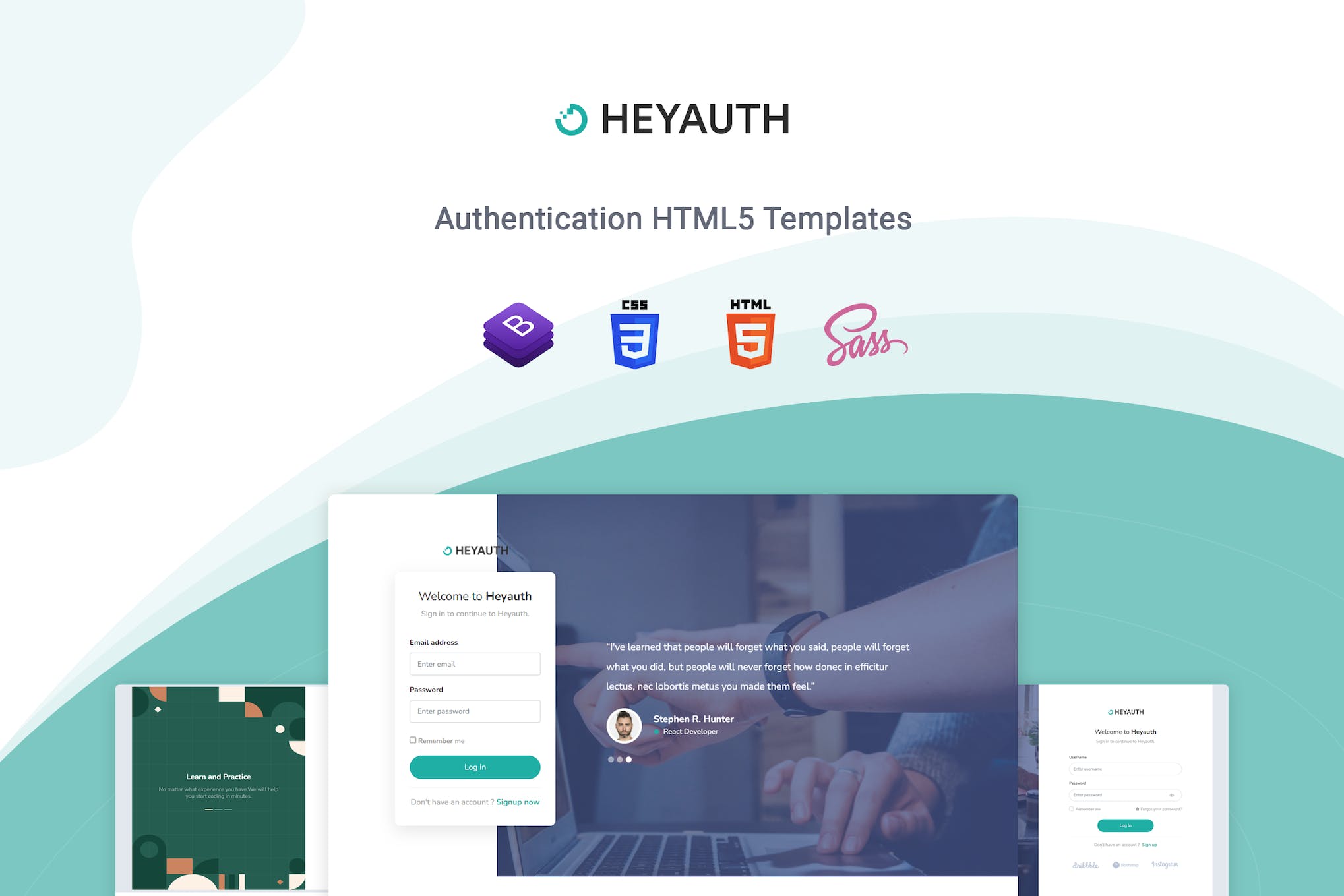 Heyauth – Authentication HTML5 Pages Template