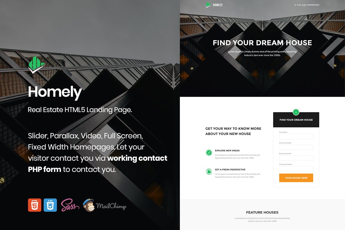 Homely – Real Estate Landing Page