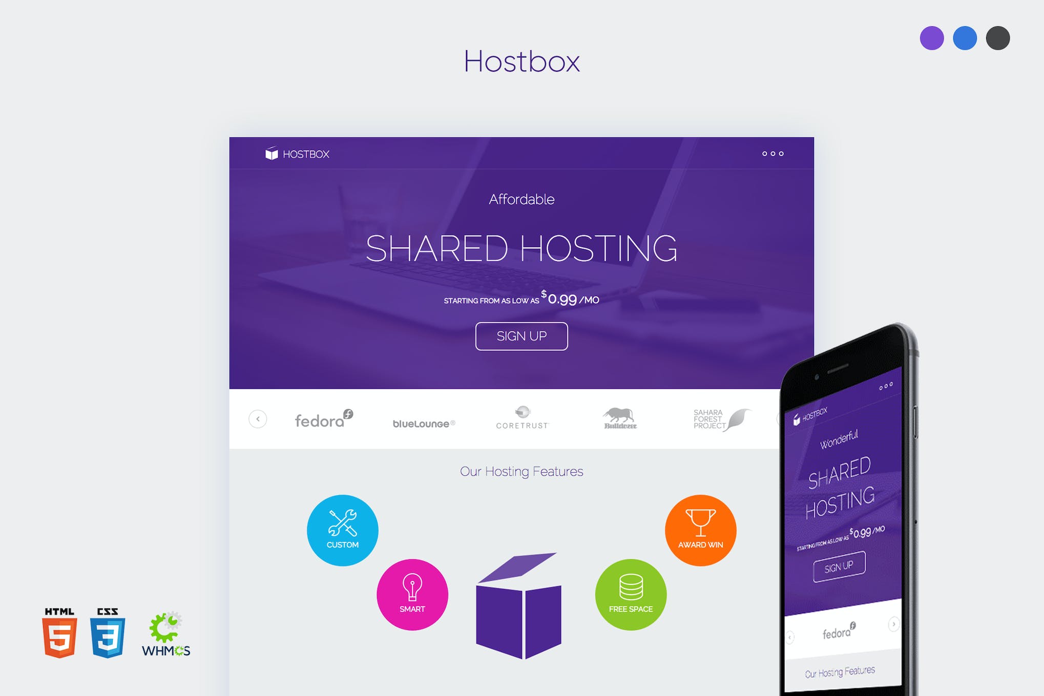 Hostbox WHMCS & HTML5 Landing Page