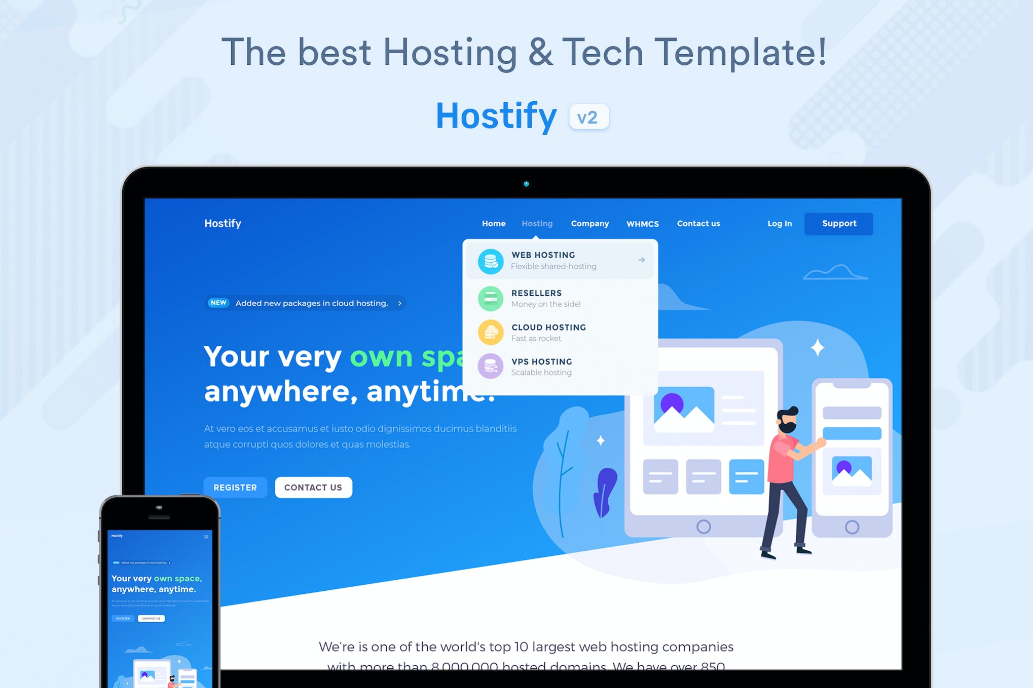 Hostify – Hosting HTML & WHMCS Template