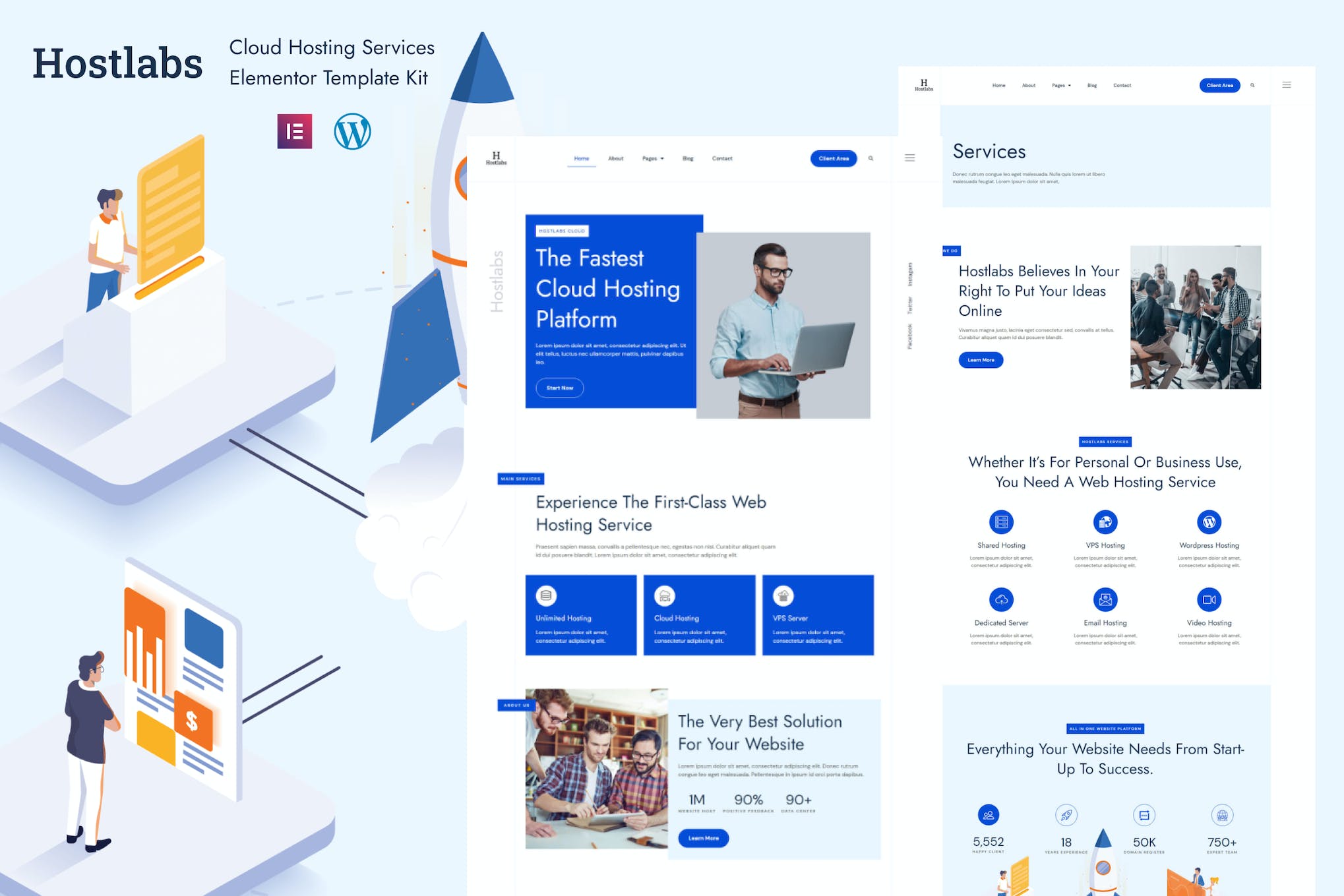 Hostlabs – Cloud Hosting Services Elementor Template Kit