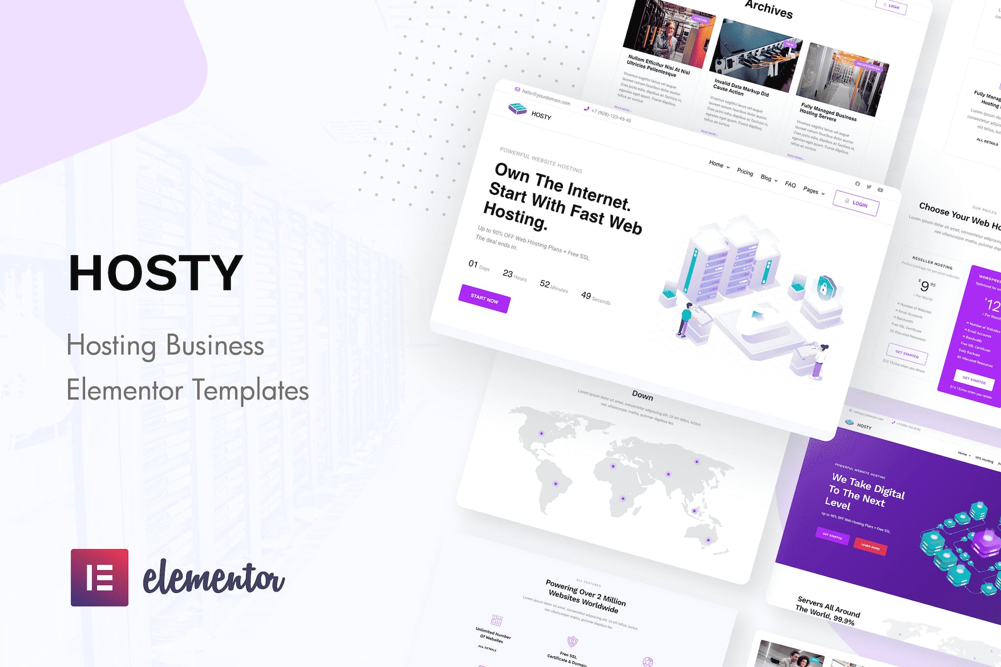 Hosty – Hosting Services Elementor Template Kit