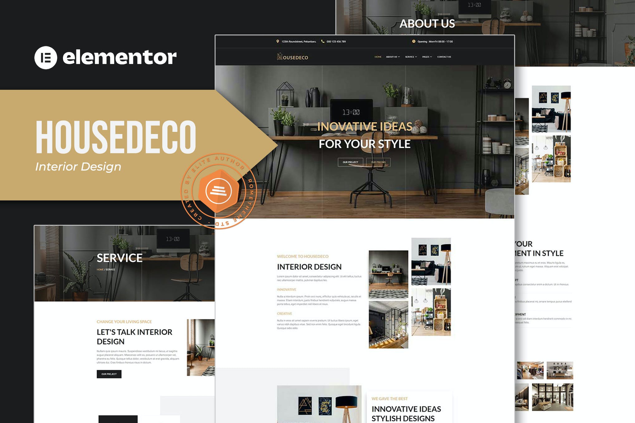 Housedeco – Interior Design Elementor Template Kit