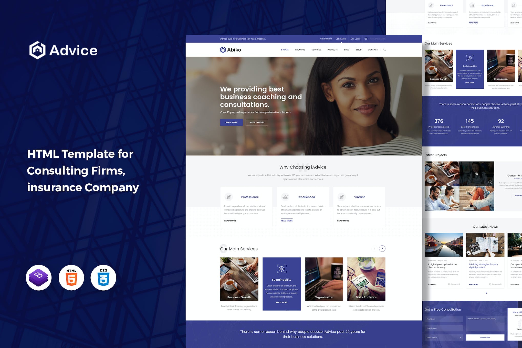 iAdvice – Business Consulting HTML Template