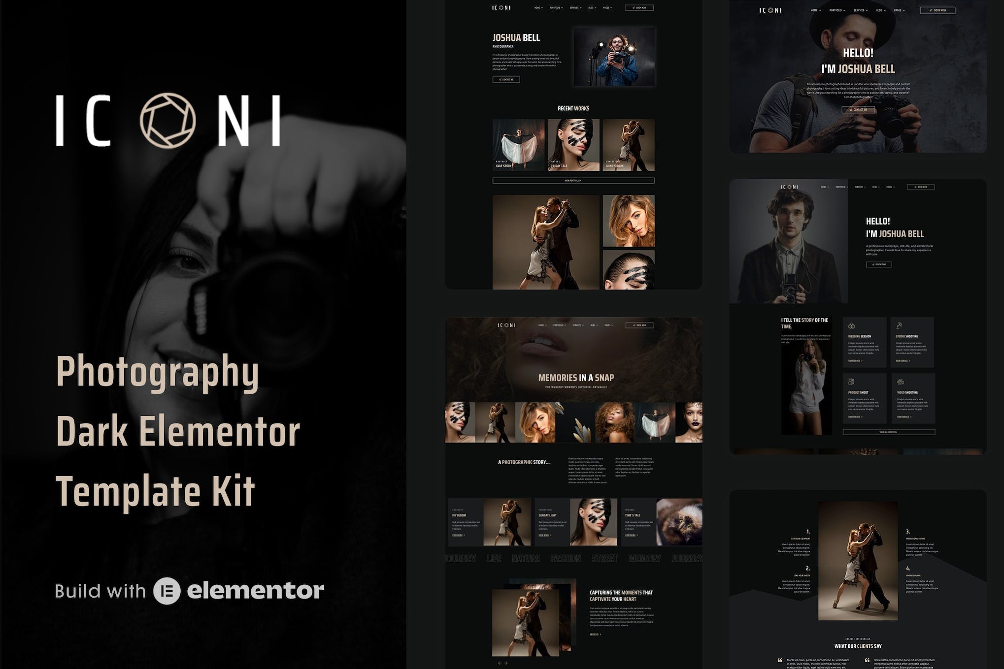 Iconi – Photography & Portfolio Elementor Template Kit