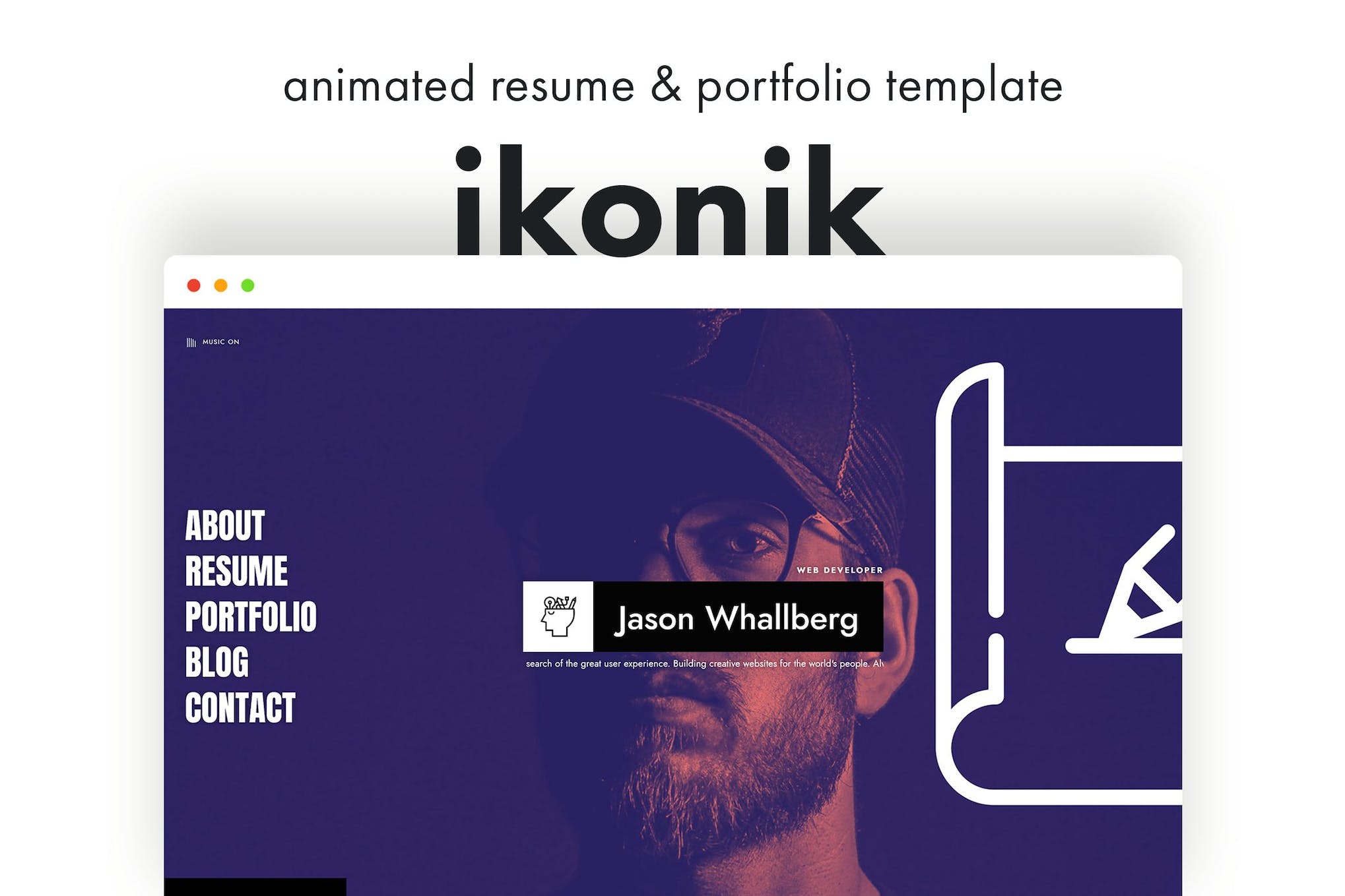 ikonik – Resume/CV Animated Template