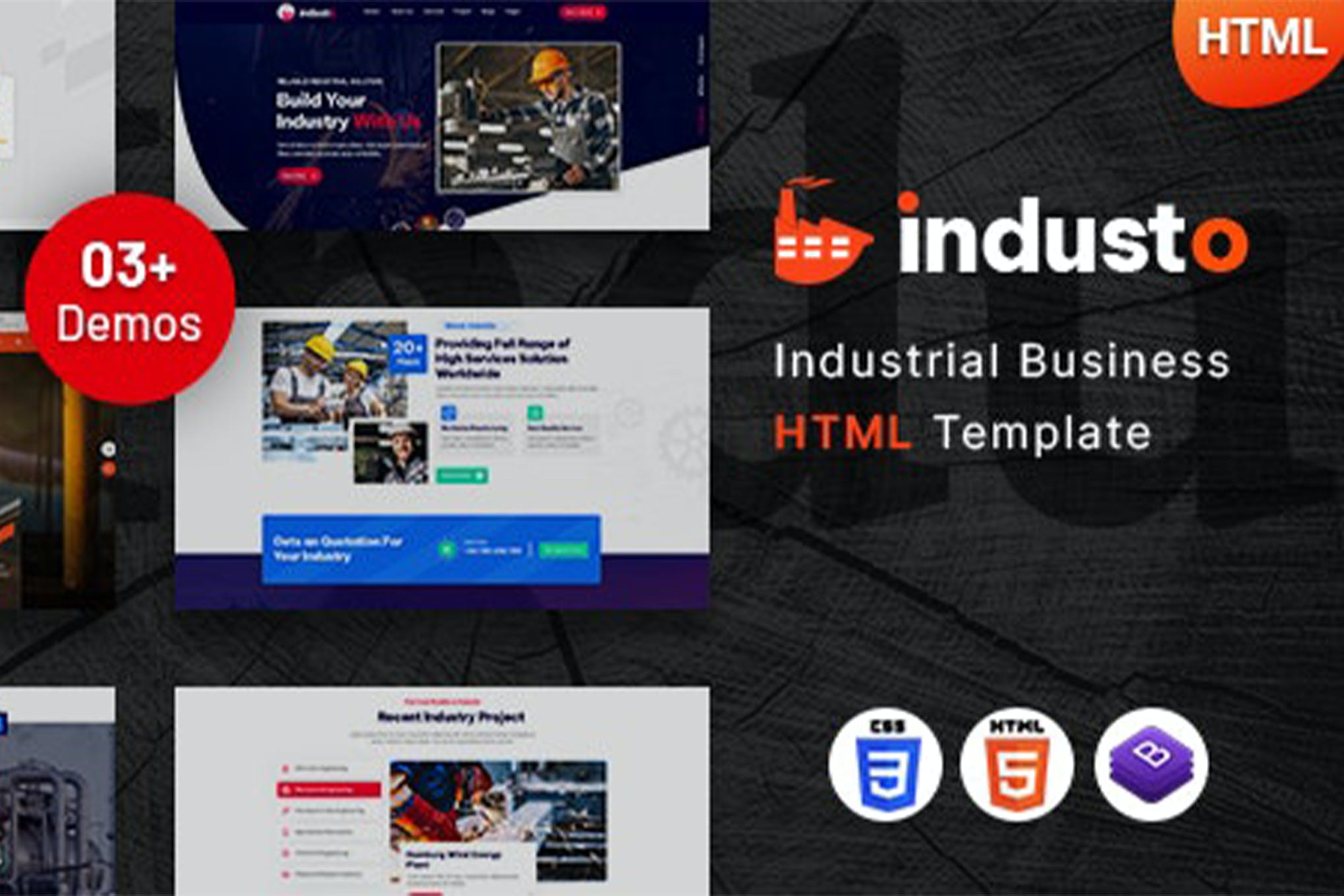 Industo – Industrial Industry & Factory Template