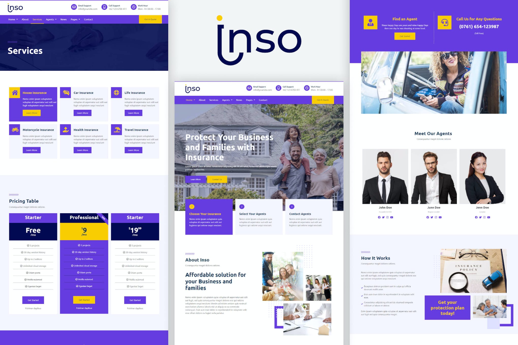 Inso – Insurance Business Elementor Template Kit