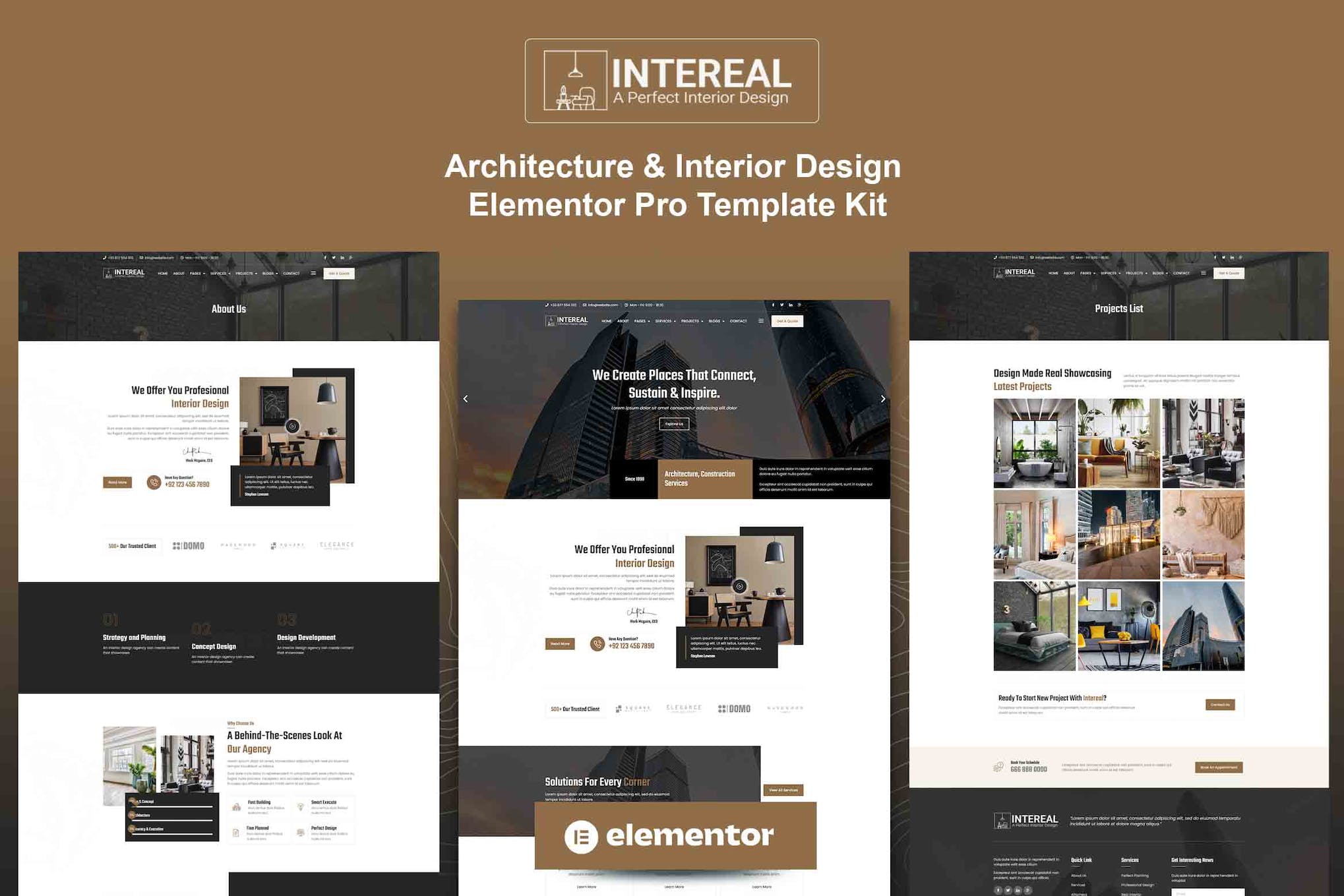 Intereal – Architecture & Interior Design Elementor Pro Template Kit