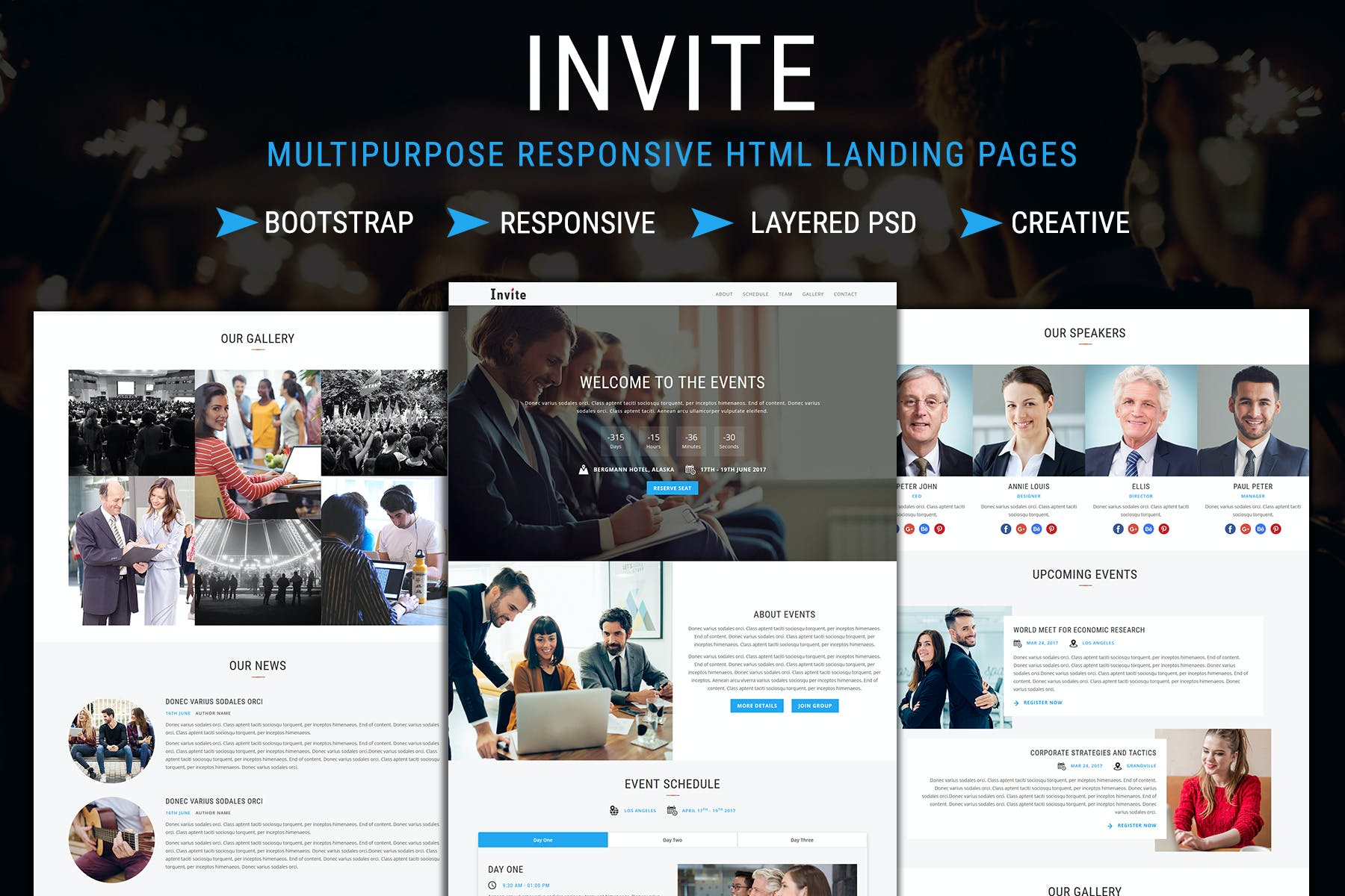 INVITE – Responsive HTML Landing Pages