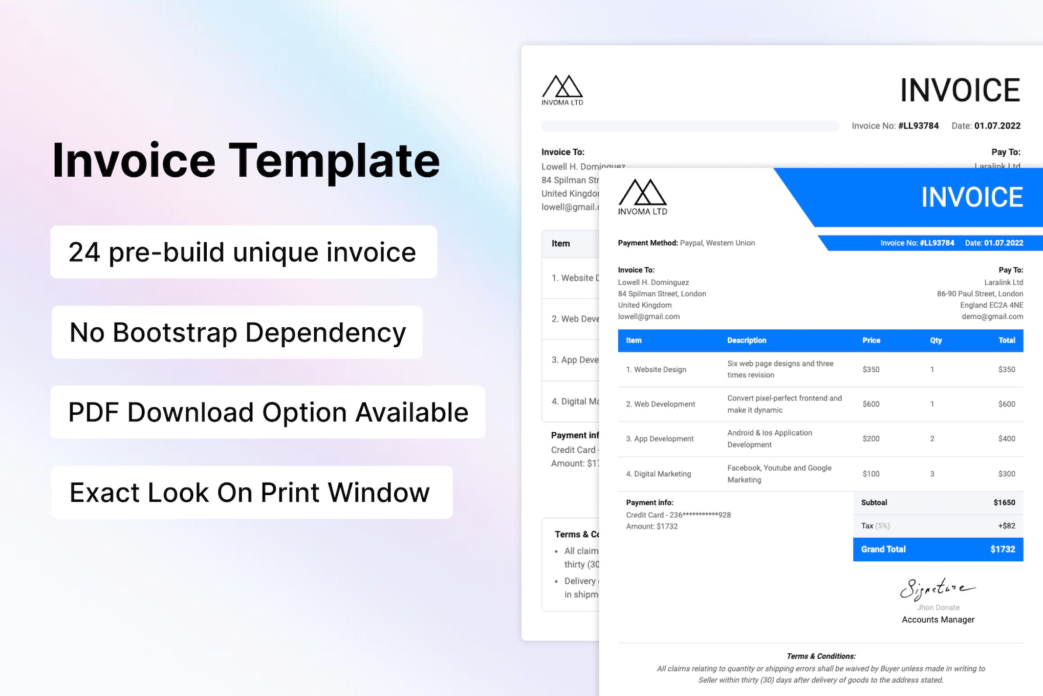 Invoma – Invoice HTML Template