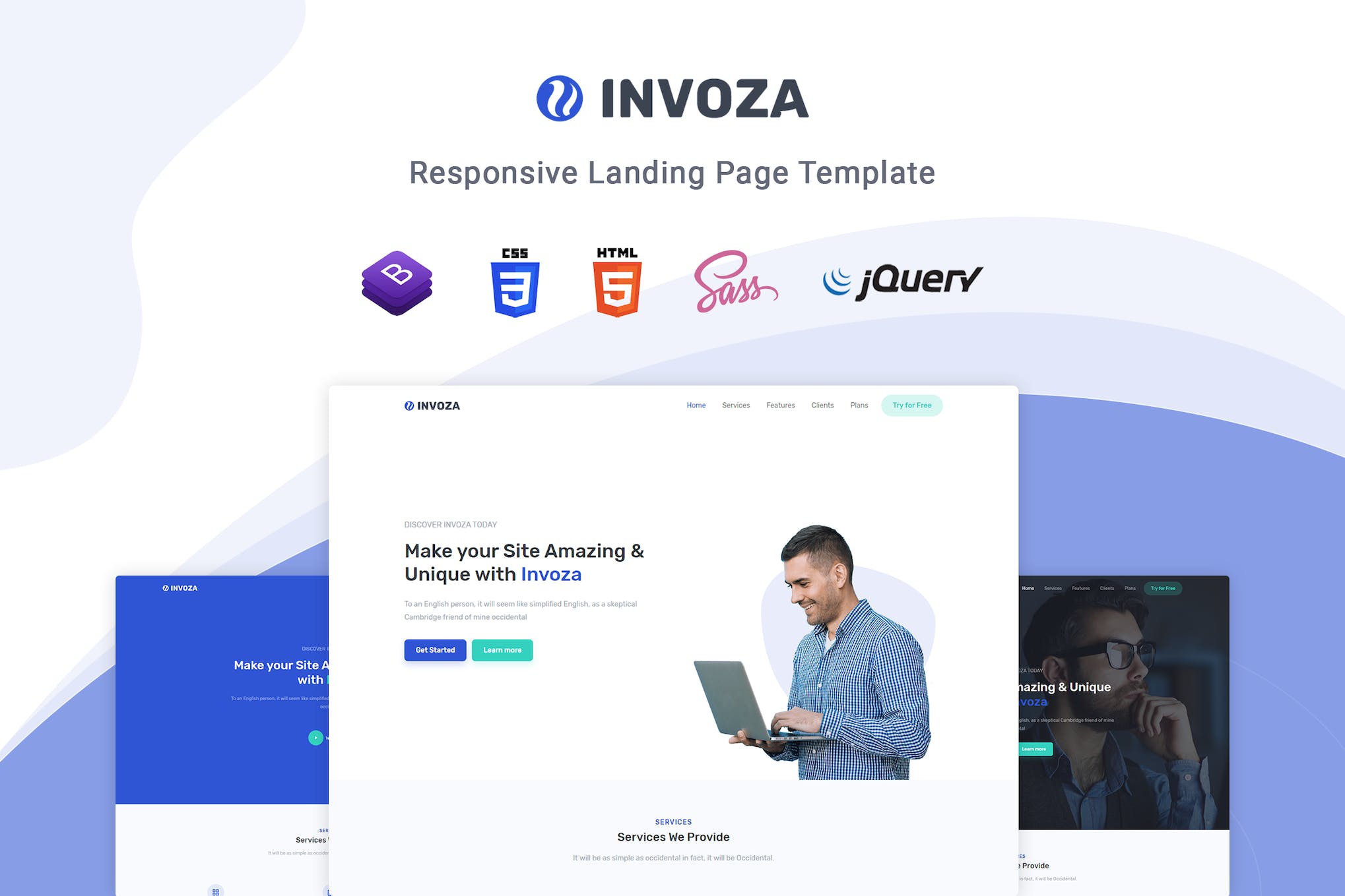 Invoza – Responsive Landing Page Template