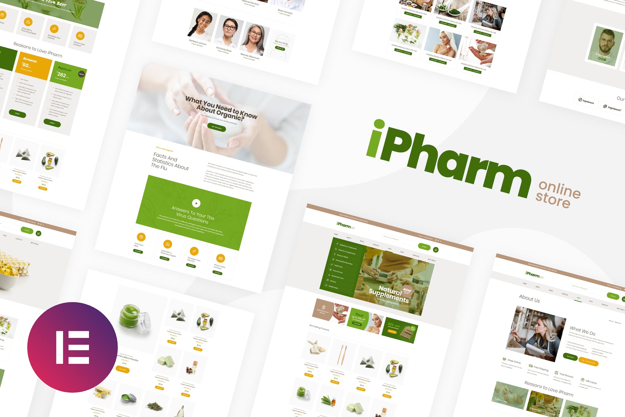 iPharm – Online Pharmacy Woocommerce Elementor Template Kit