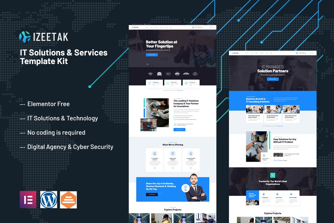 Izeetak – IT Solutions & Services Elementor Template Kit