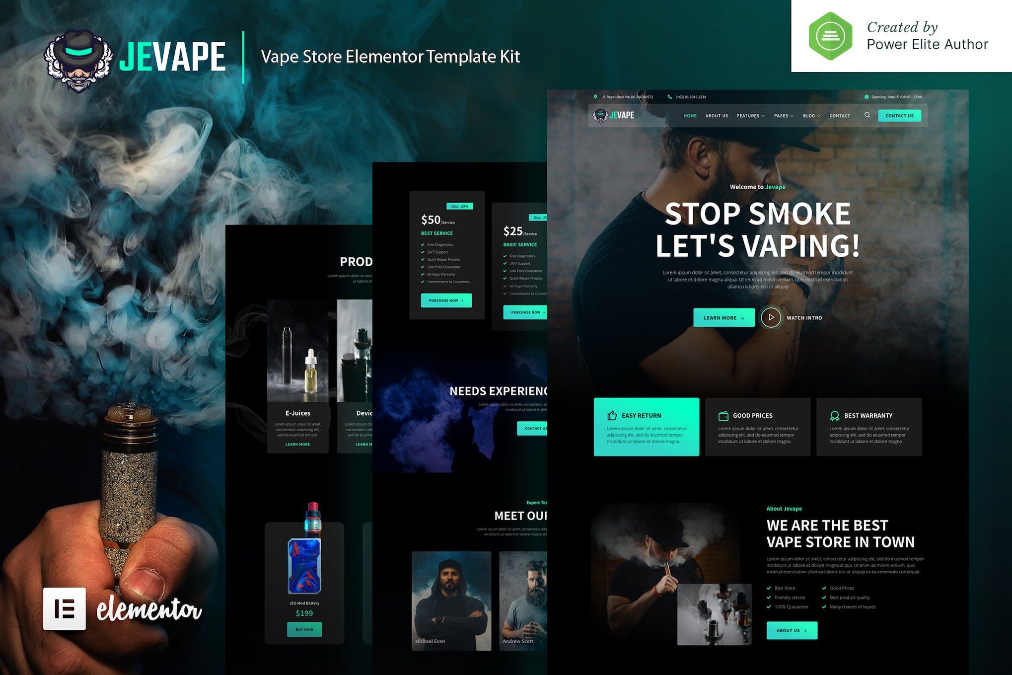 Jevape – Vape Store Elementor Template Kit