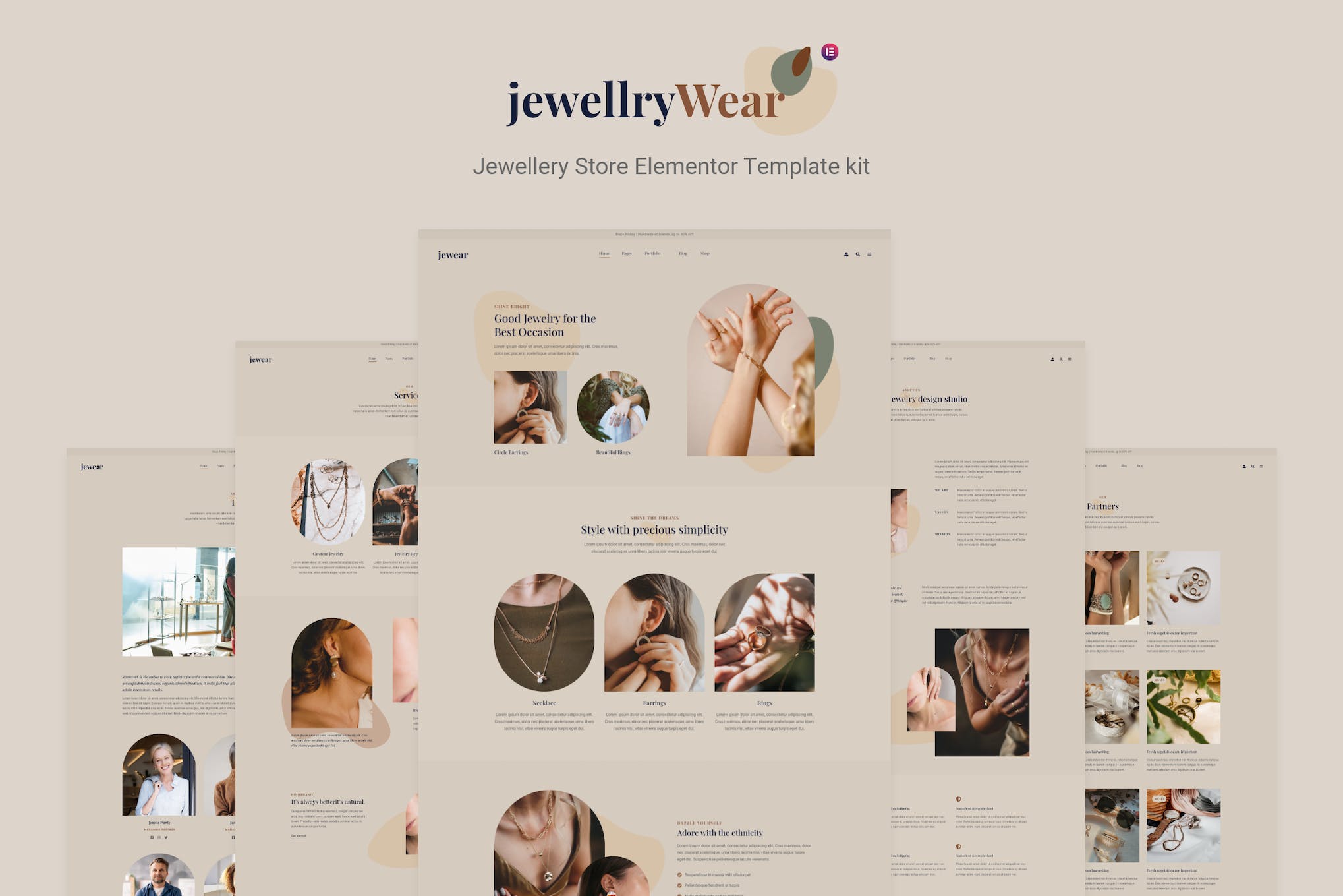 JewellryWear – eCommerce Elementor Template kit