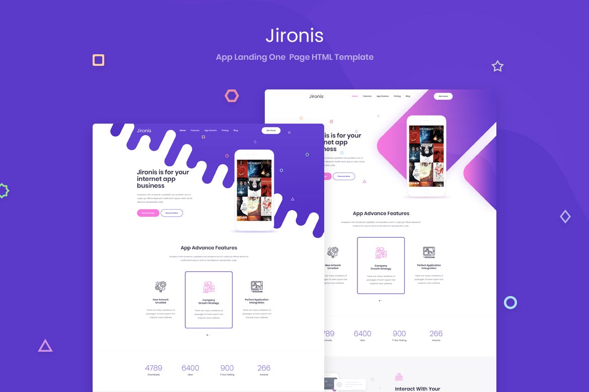 Jironis – App Landing One Page HTML Template