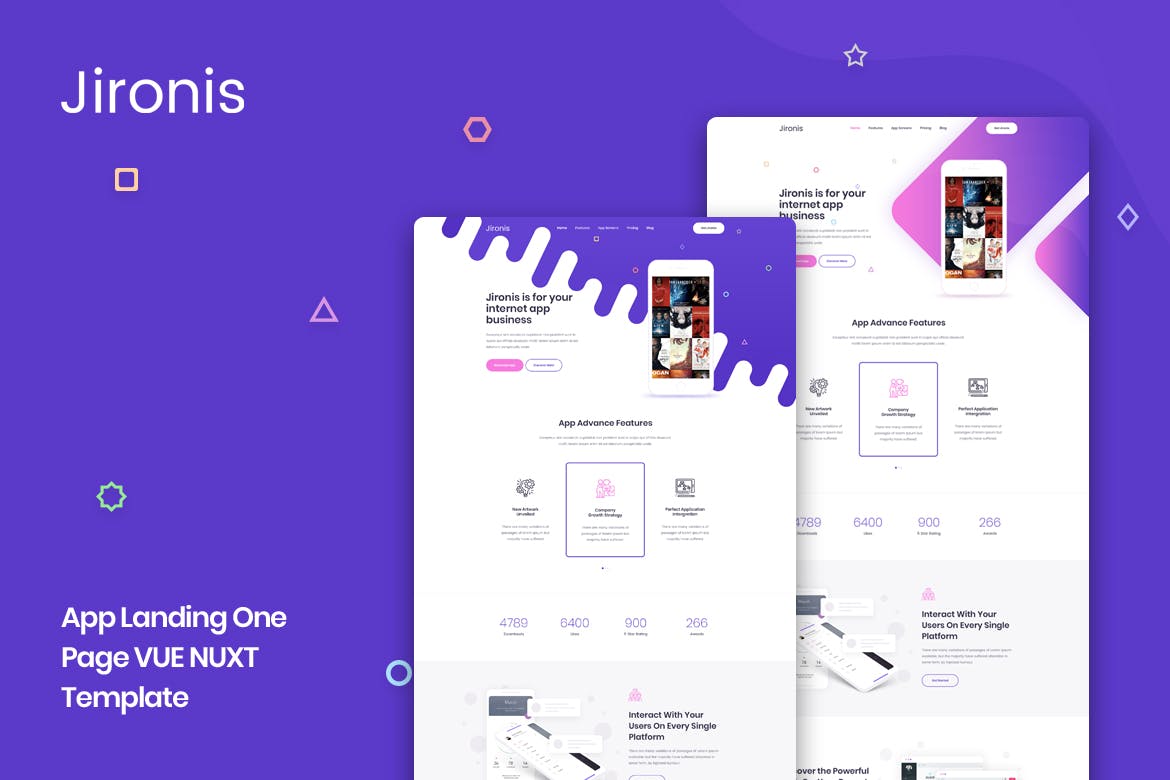 Jironis – Vue Nuxt App Landing One Page Template