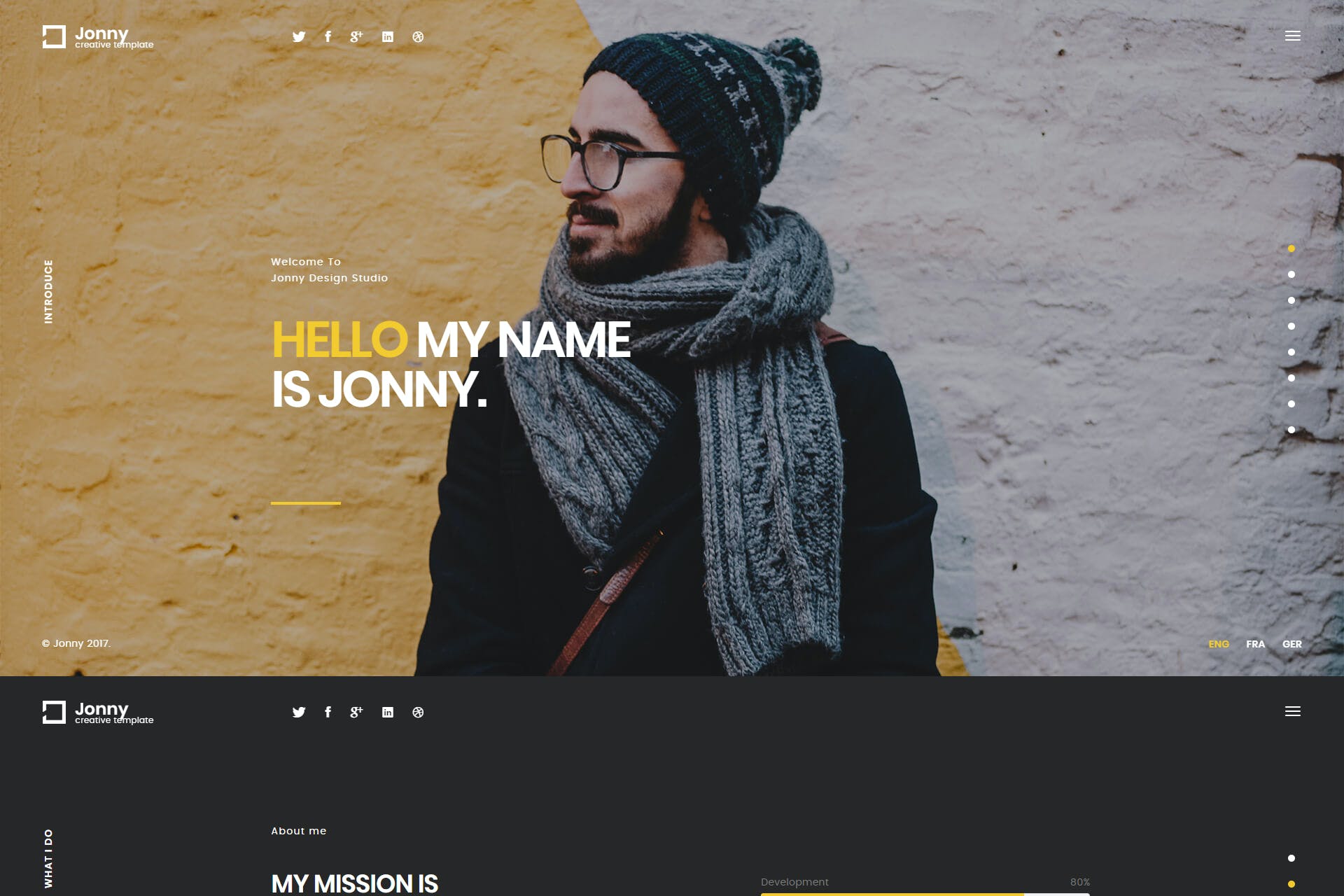 Jonny – Creative Onepage HTML Template