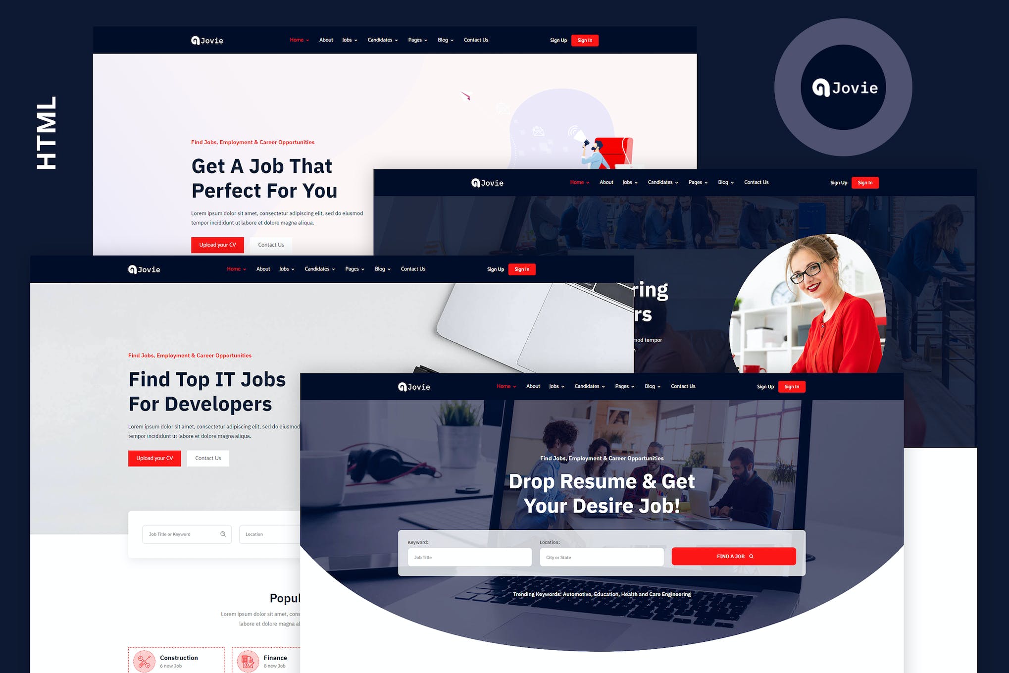 Jovie – Job Board & Hiring Portal HTML Template