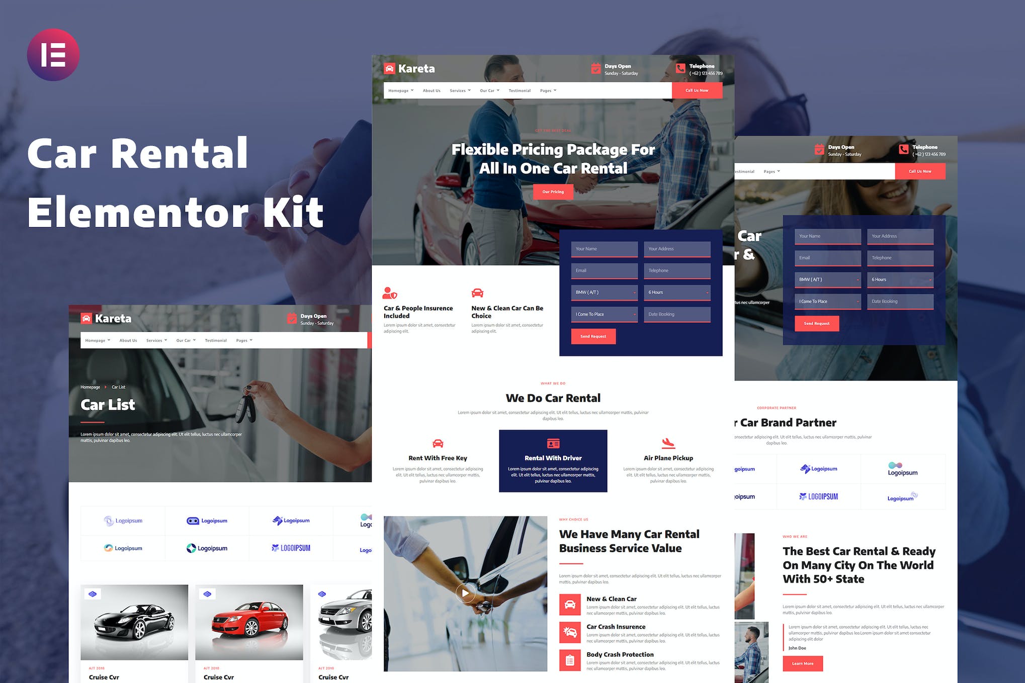 Kareta – Car Rental Services Elementor Template Kit