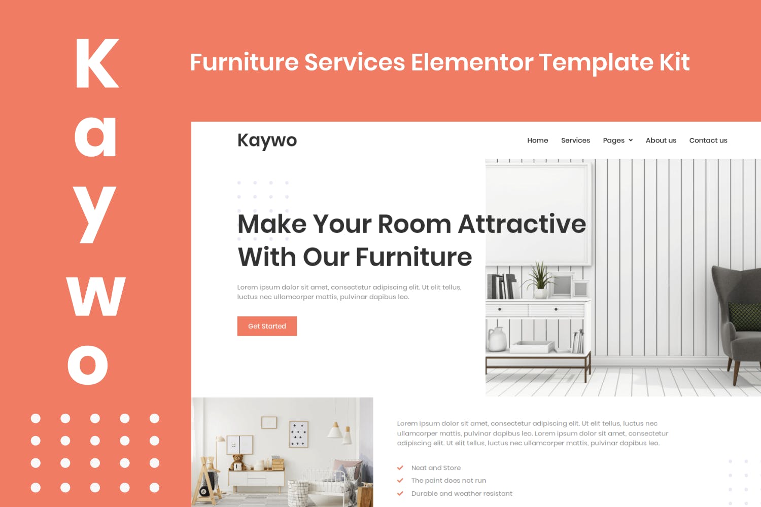 Kaywo – Furniture Services Elementor Template Kit