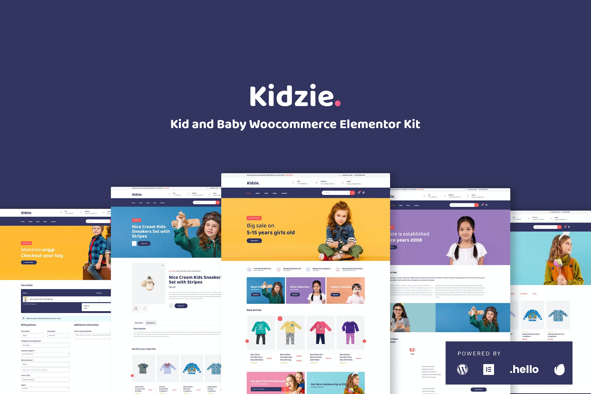 Kidzie – Baby & Kids E-Commerce Elementor Template Kit