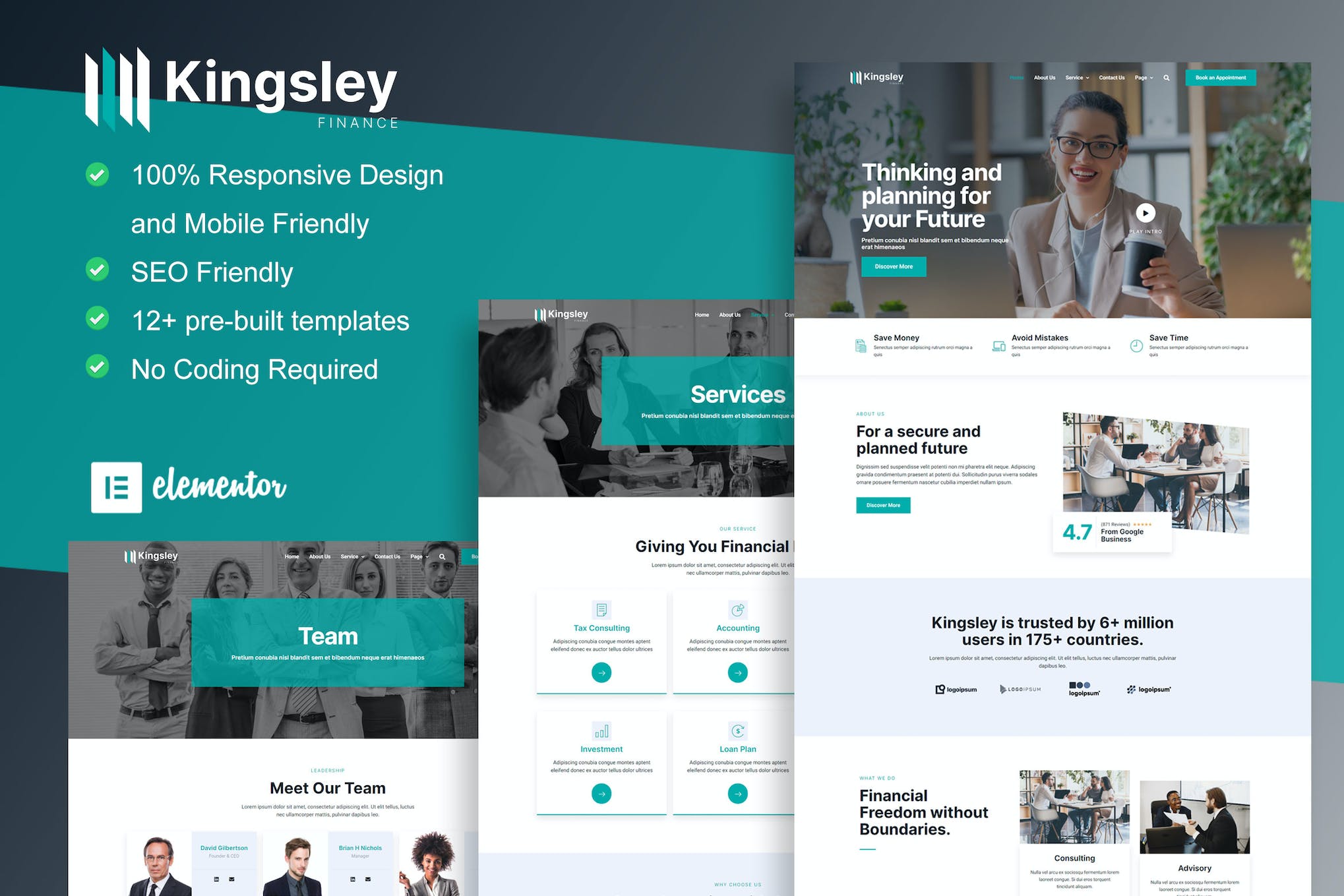 Kingsley – Finance & Investment Elementor Template Kit