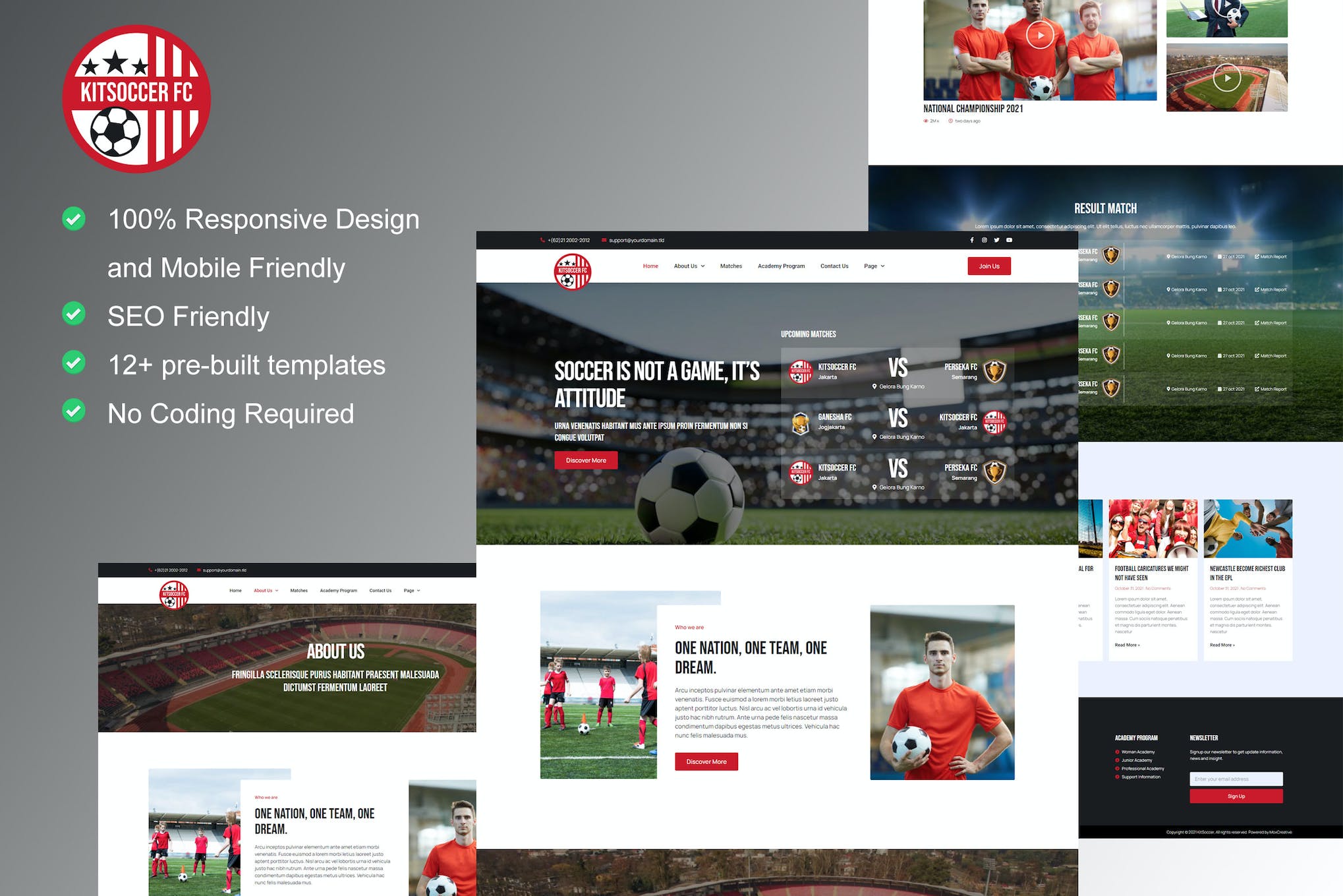 KitSoccer – Football Team & Sports Elementor Template Kit