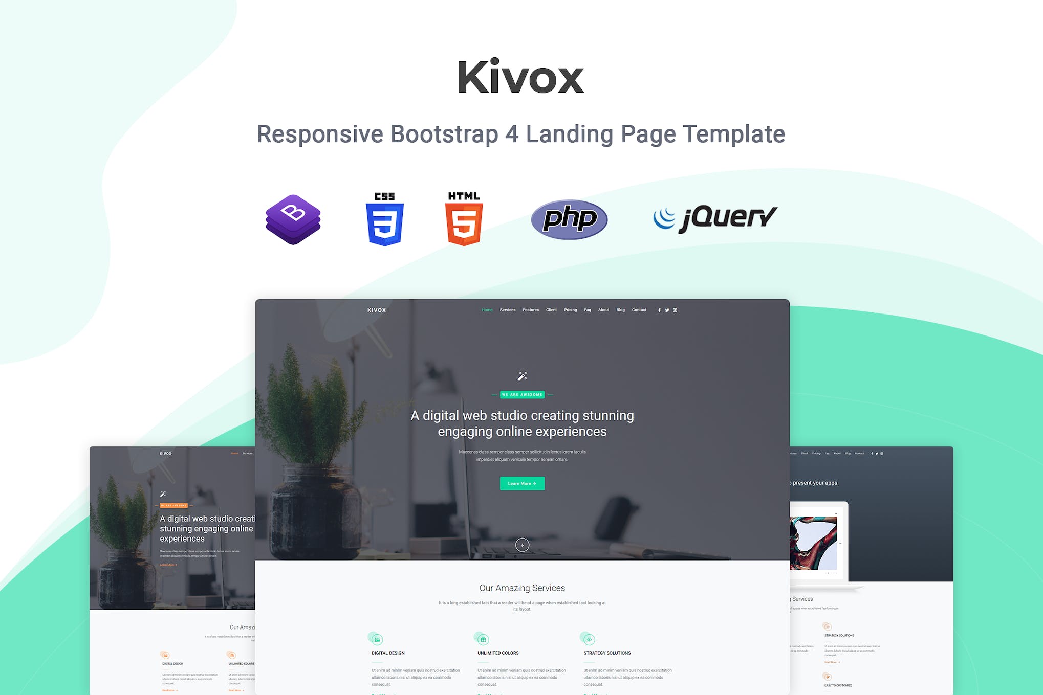 Kivox – Responsive Landing Page Template