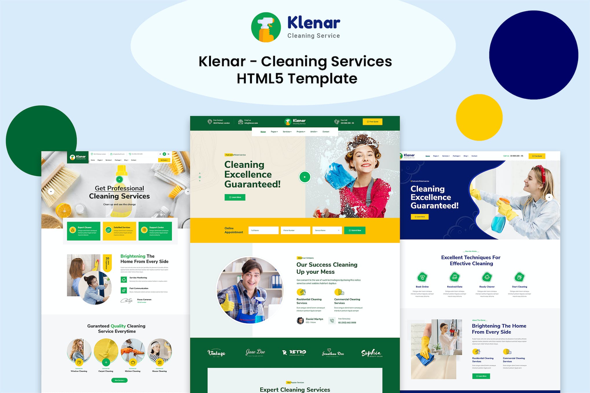 Klenar – Cleaning Services HTML5 Template