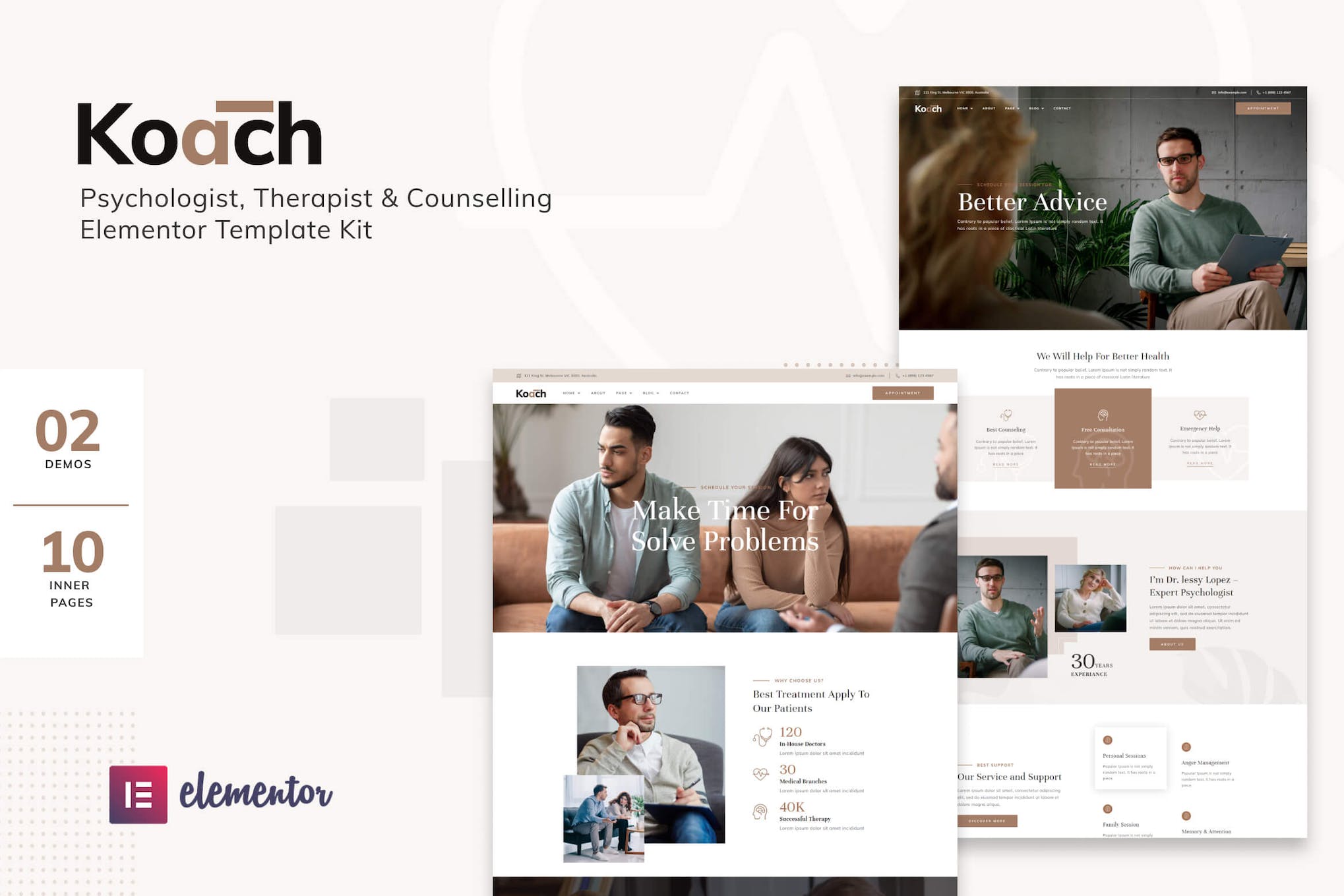 Koach – Life Coach & Counseling Elementor Template Kit