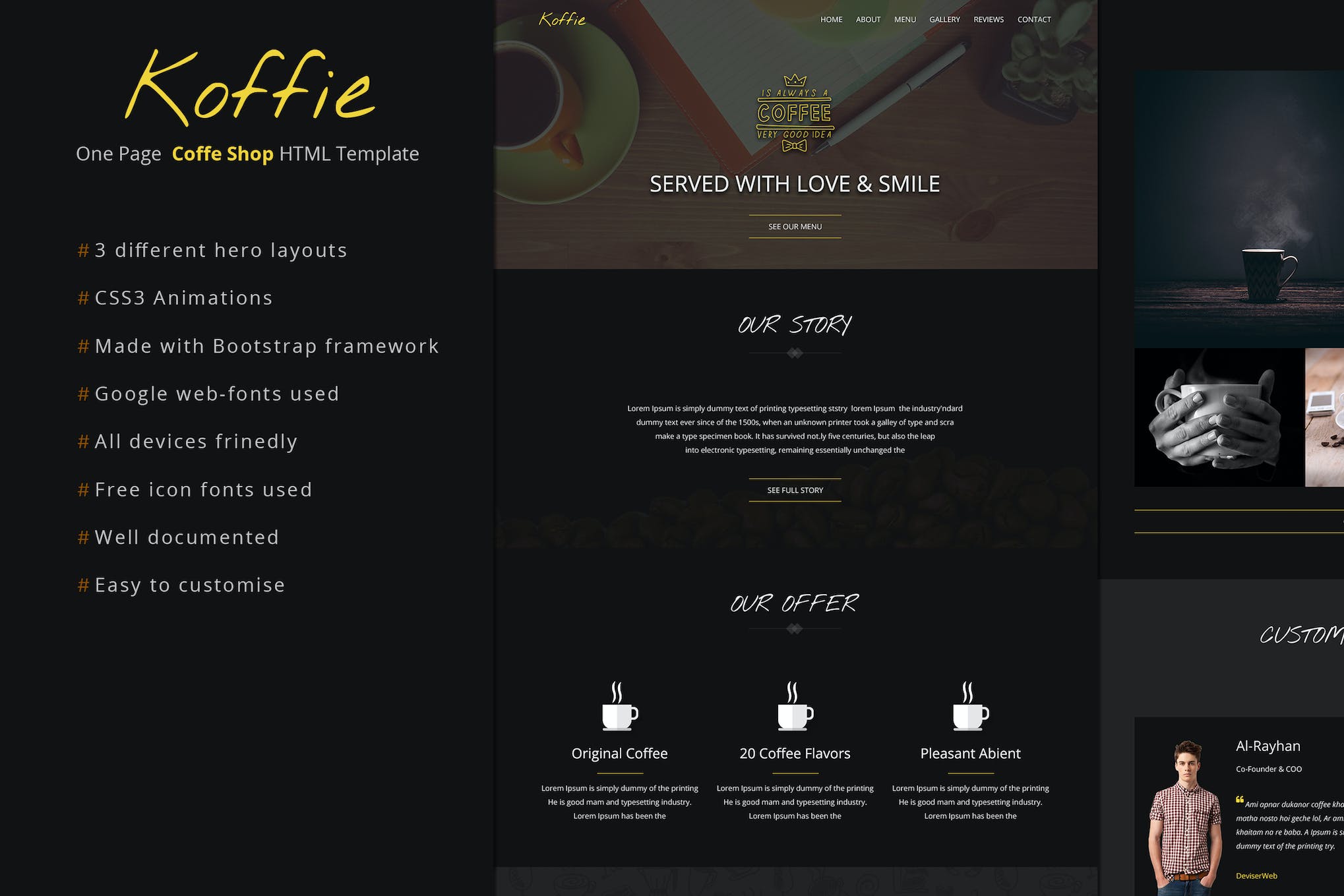 Koffie – Coffee Shop HTML Landing Page