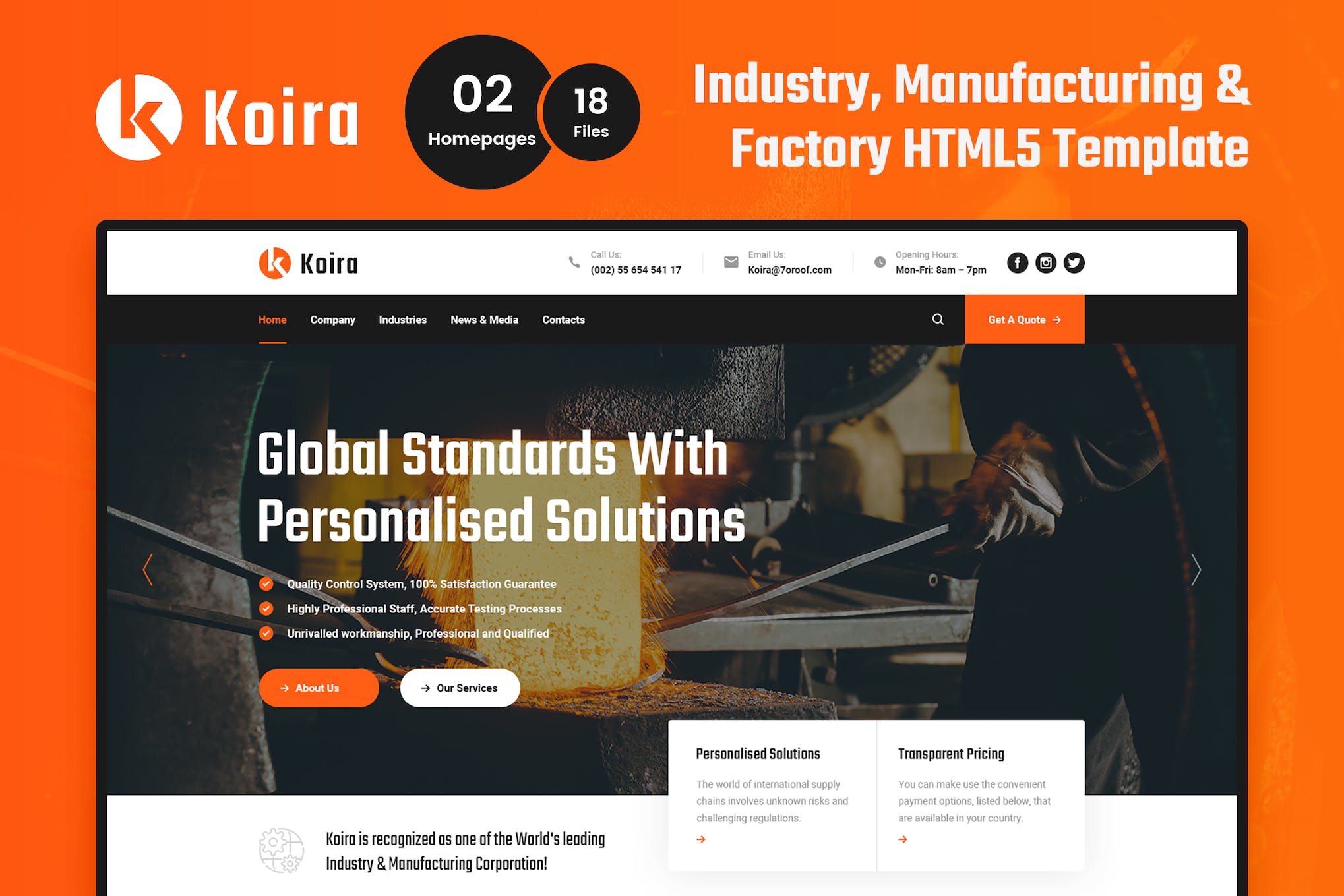 Koira – Industry and Manufacturing HTML5 Template