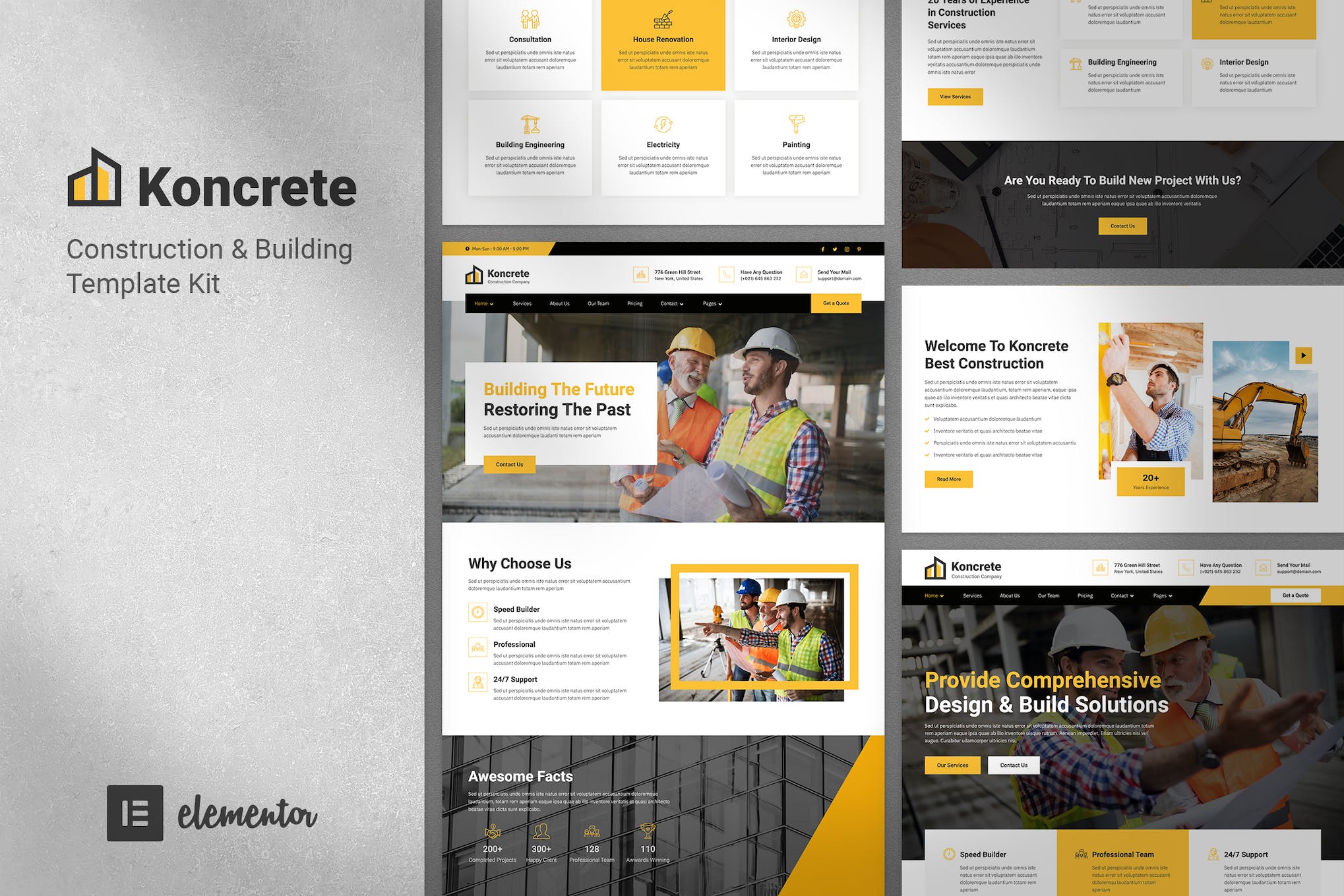 Koncrete – Construction & Building Elementor Template Kit