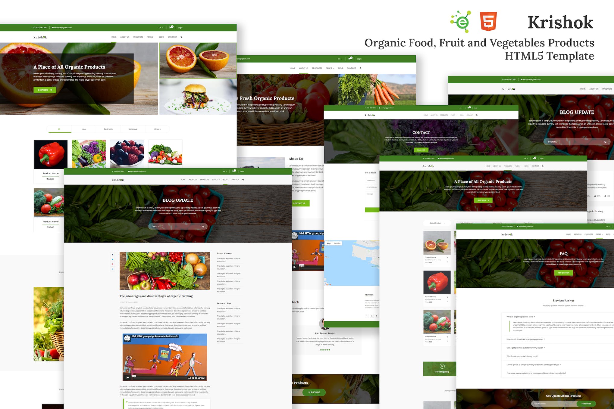 Krishok – Organic Food HTML5 Template