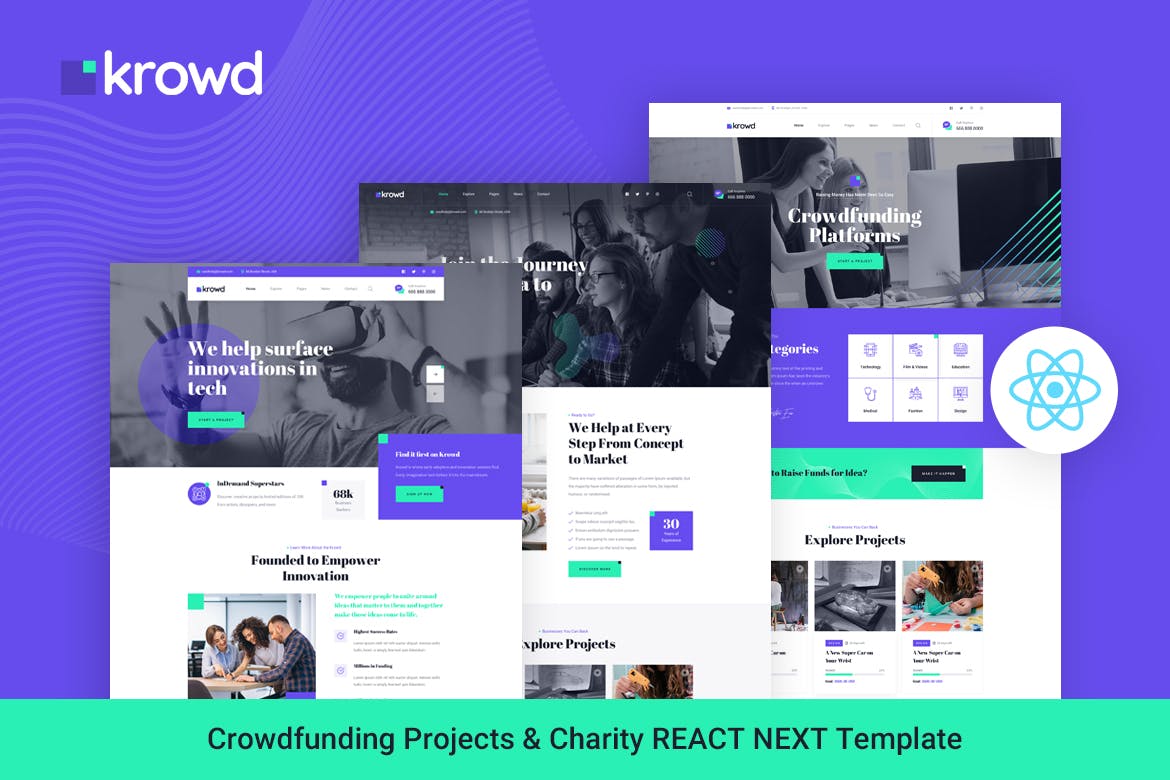 Krowd – Crowdfunding & Charity React Next Template