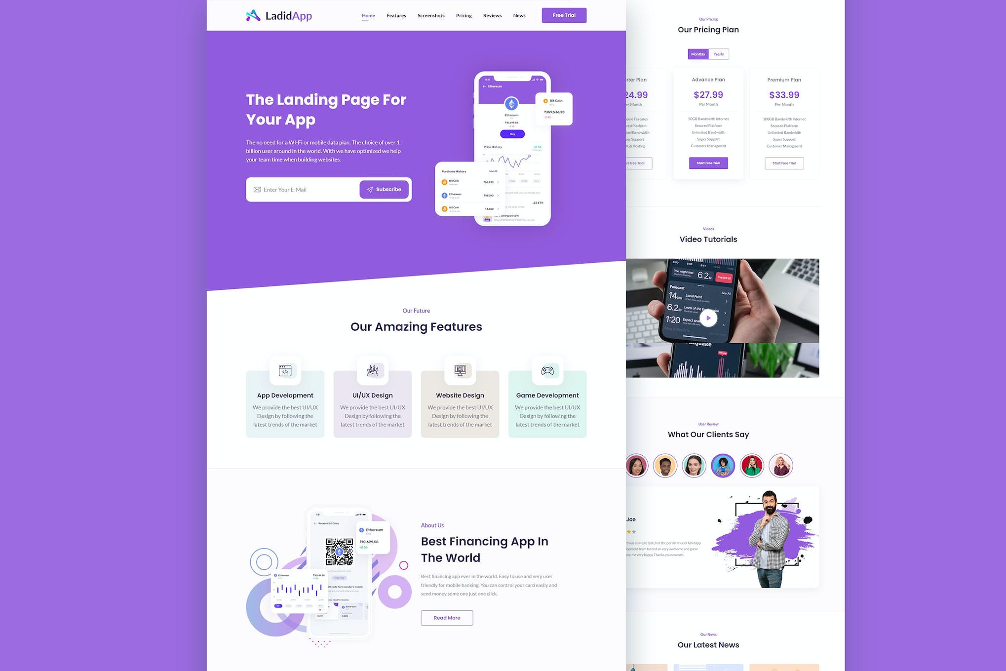 LadidApp – App HTML Landing Page Template