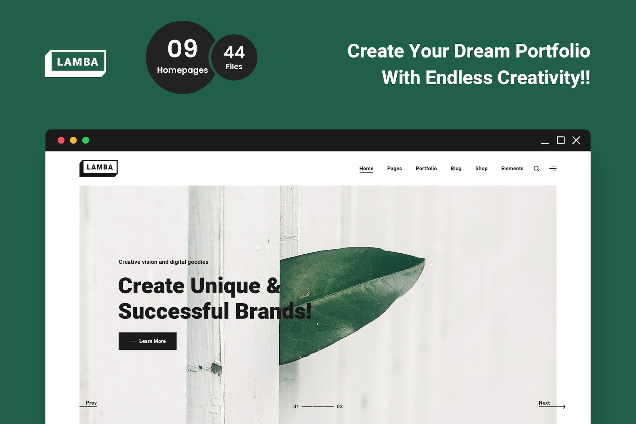 Lamba – Creative Portfolio & Agency HTML5 Template