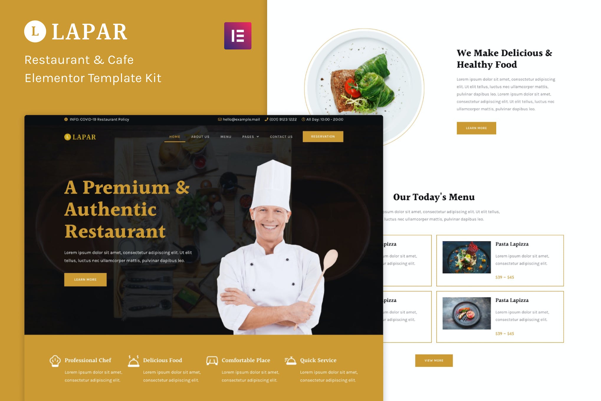 Lapar – Restaurant & Cafe Elementor Template Kit