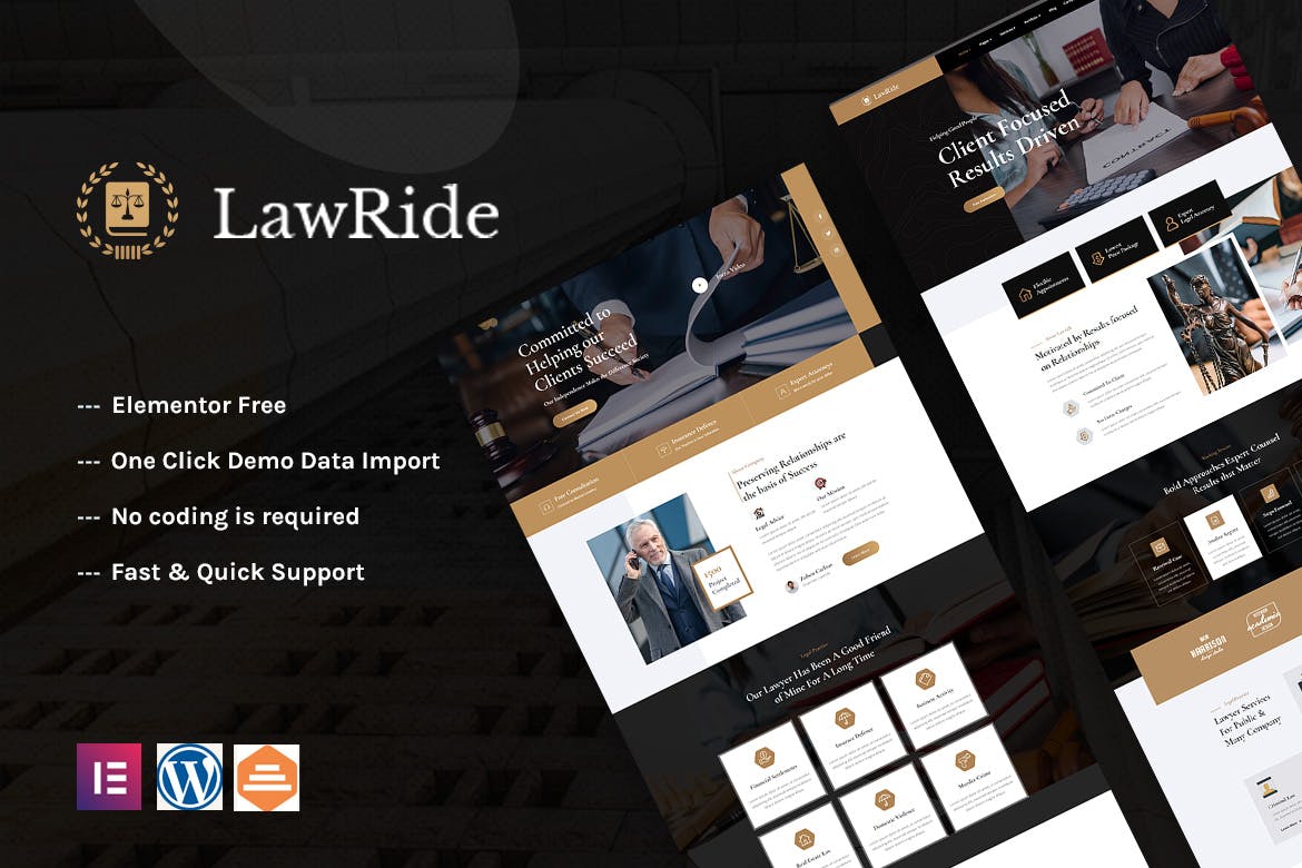 Lawride – Lawyer & Law Firm Elementor Template Kit