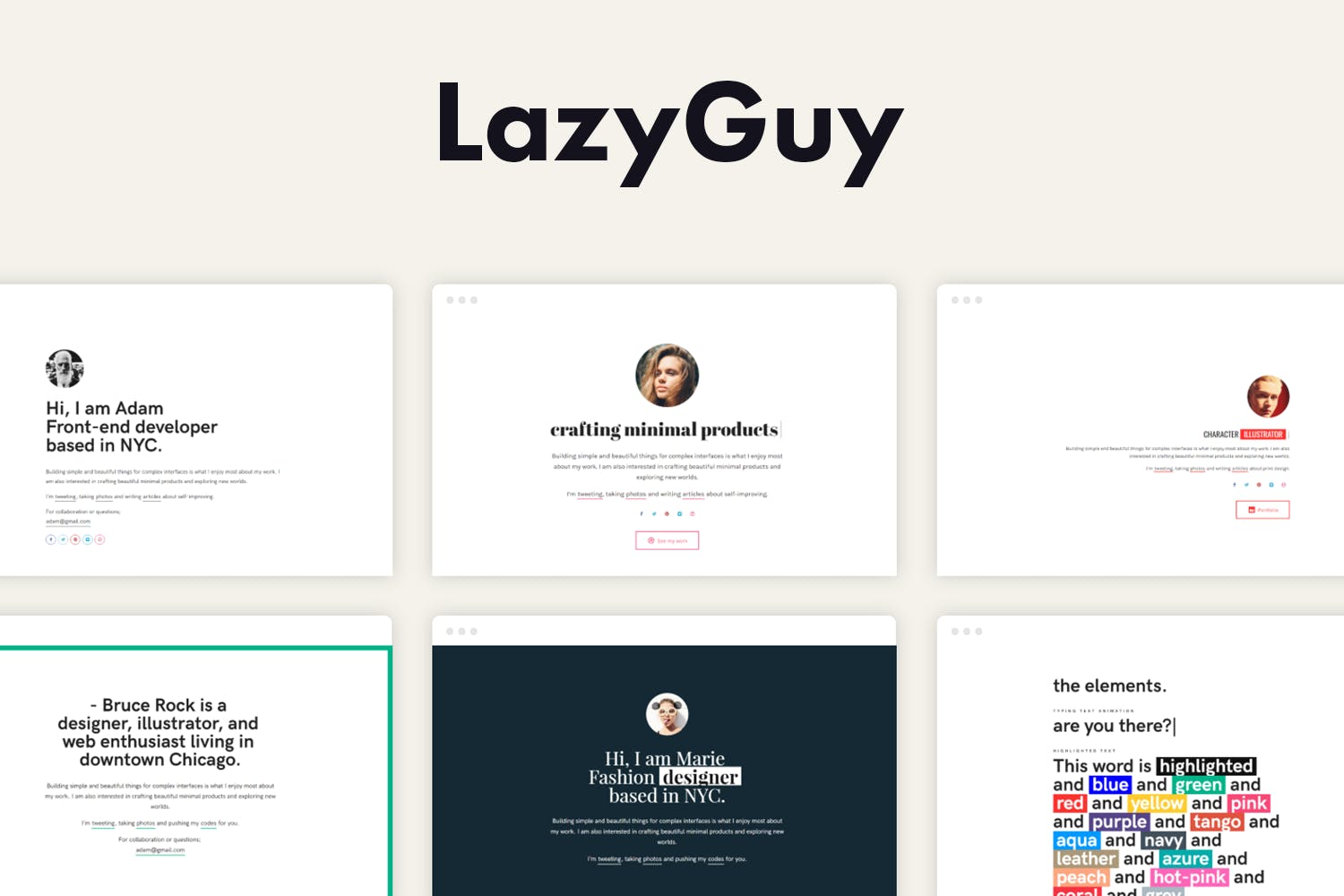 LazyGuy – Personal Landing Page Template