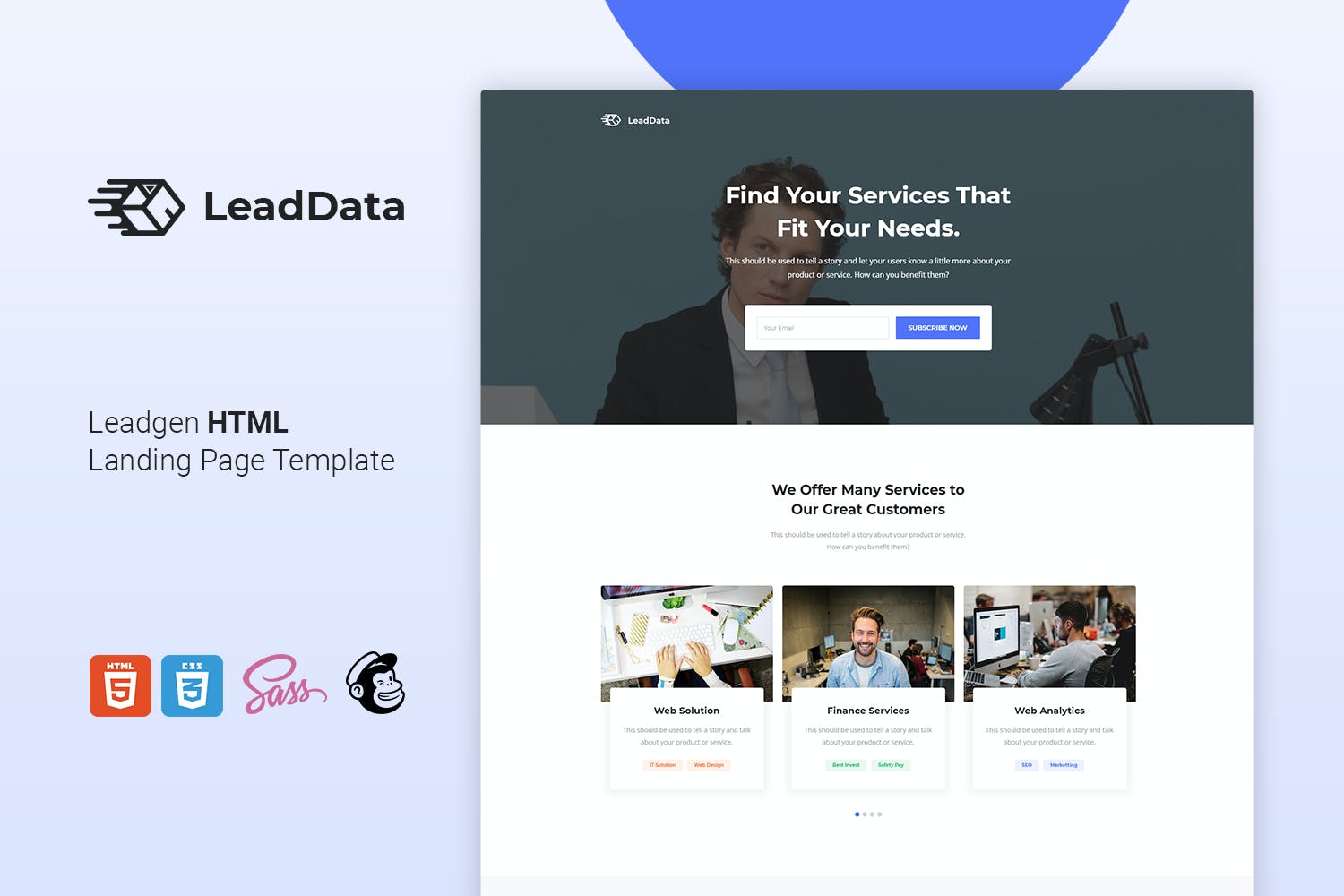 LeadData – Lead Generation HTML Landing Page