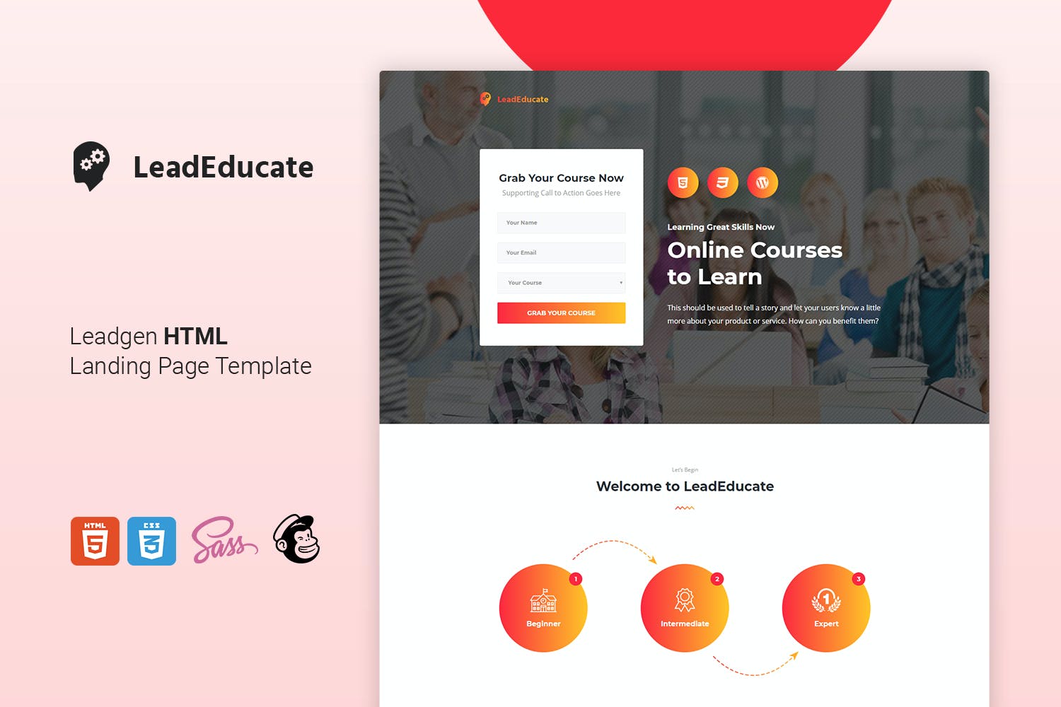 LeadEduco – Education HTML Landing Page Template