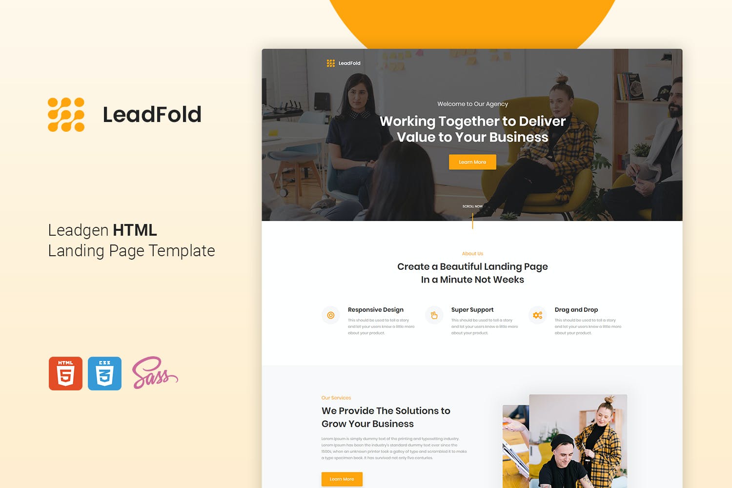 LeadFold – Lead Generation HTML Landing Page Templ