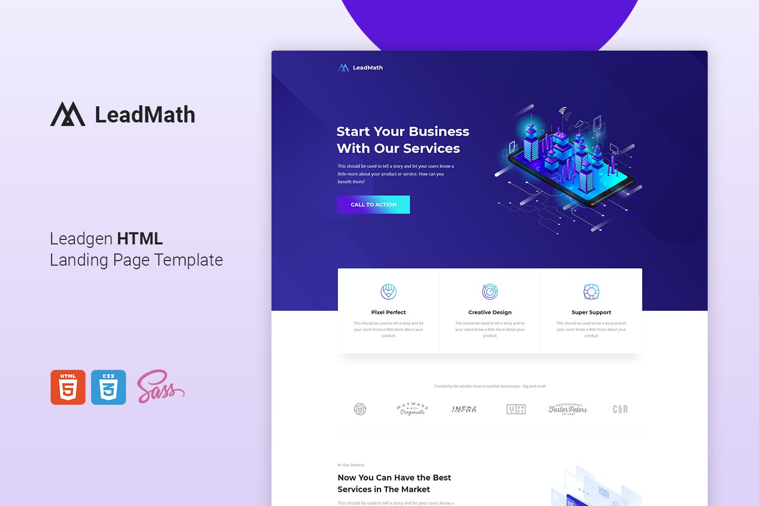 LeadMath – Lead Generation HTML Landing Page Templ