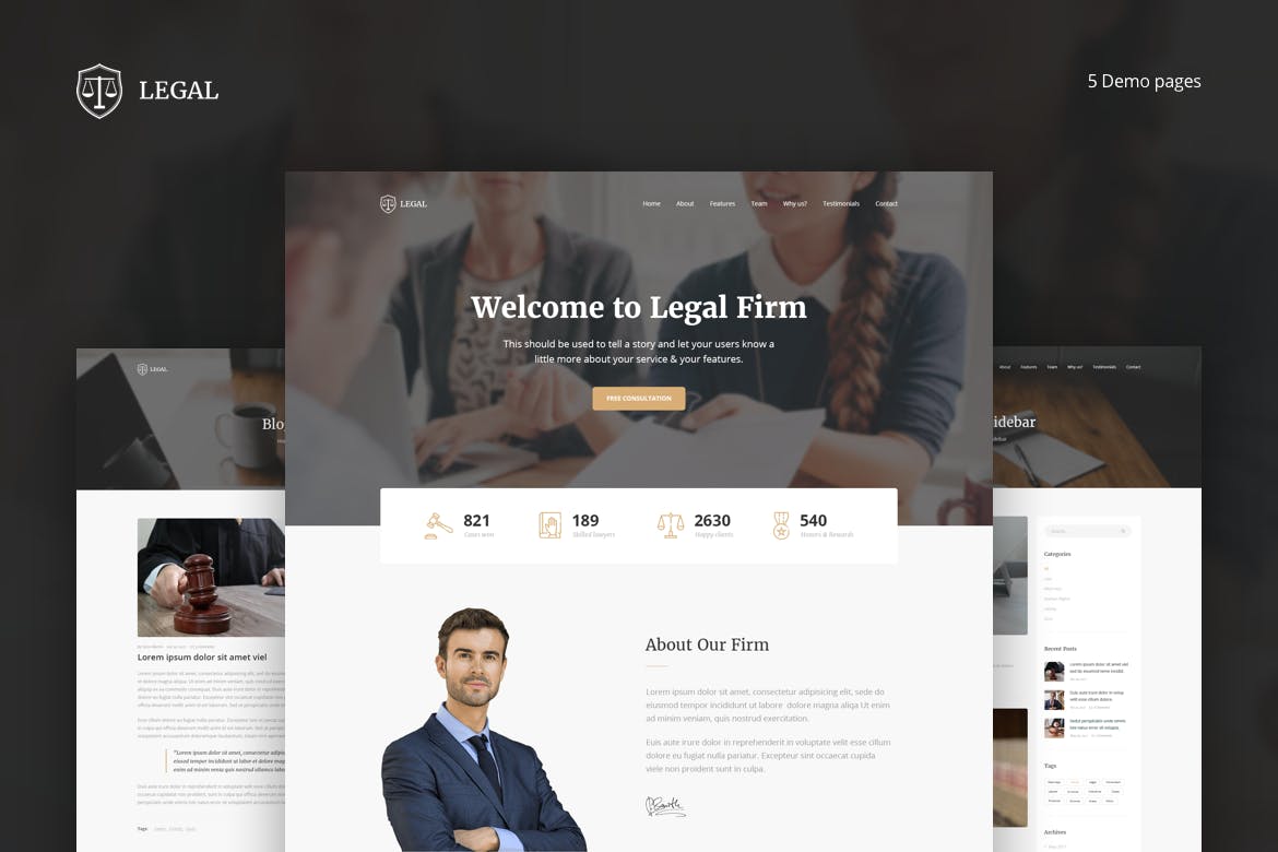 Legal – Law Firm OnePage HTML Template