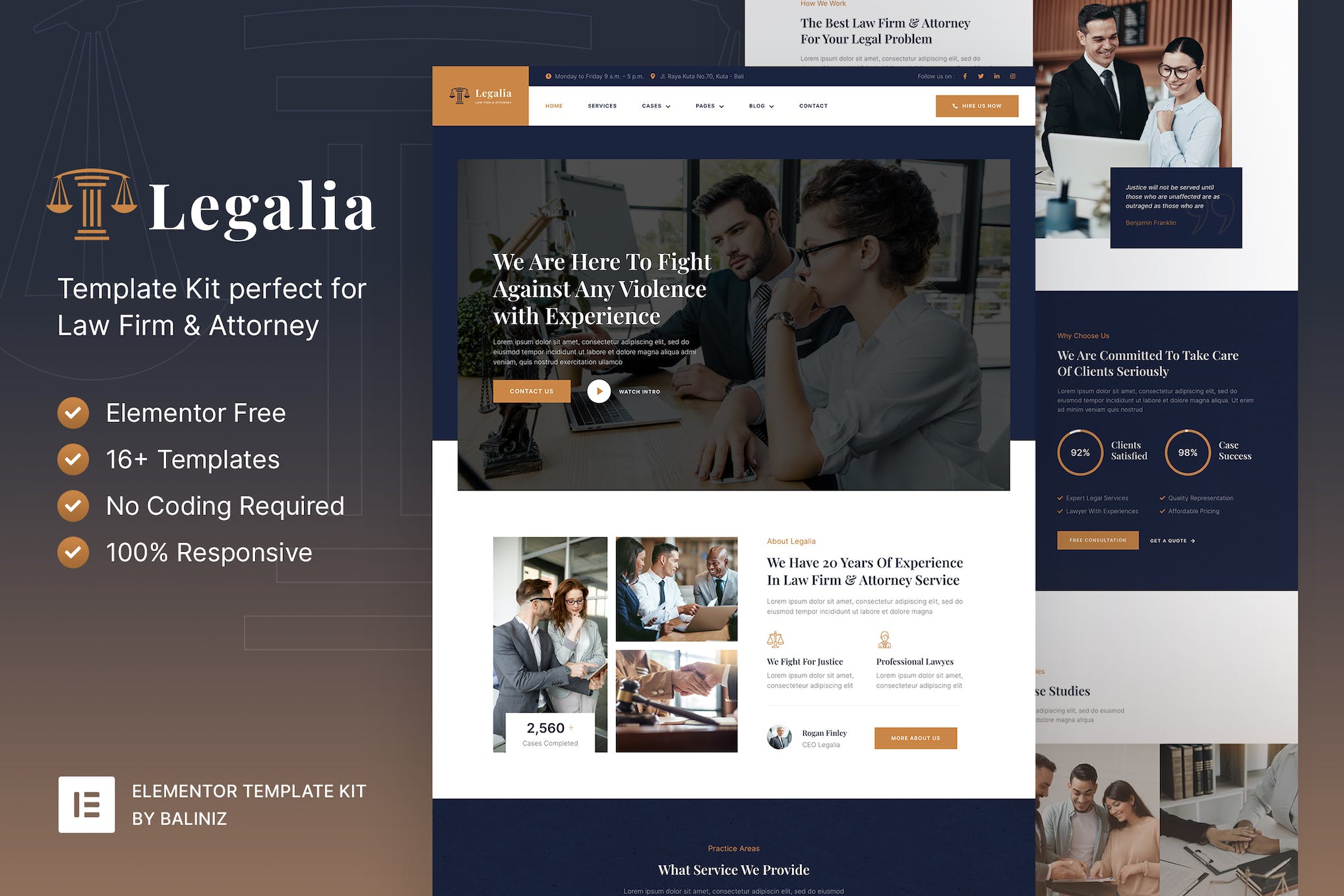 Legalia – Lawyer & Attorney Elementor Template Kit