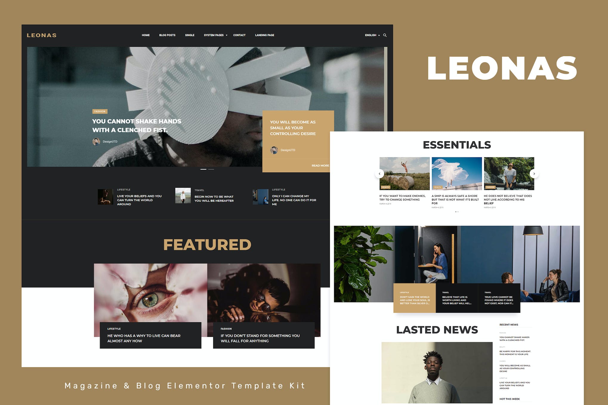 Leonas – Blog & Magazine Elementor Template Kit